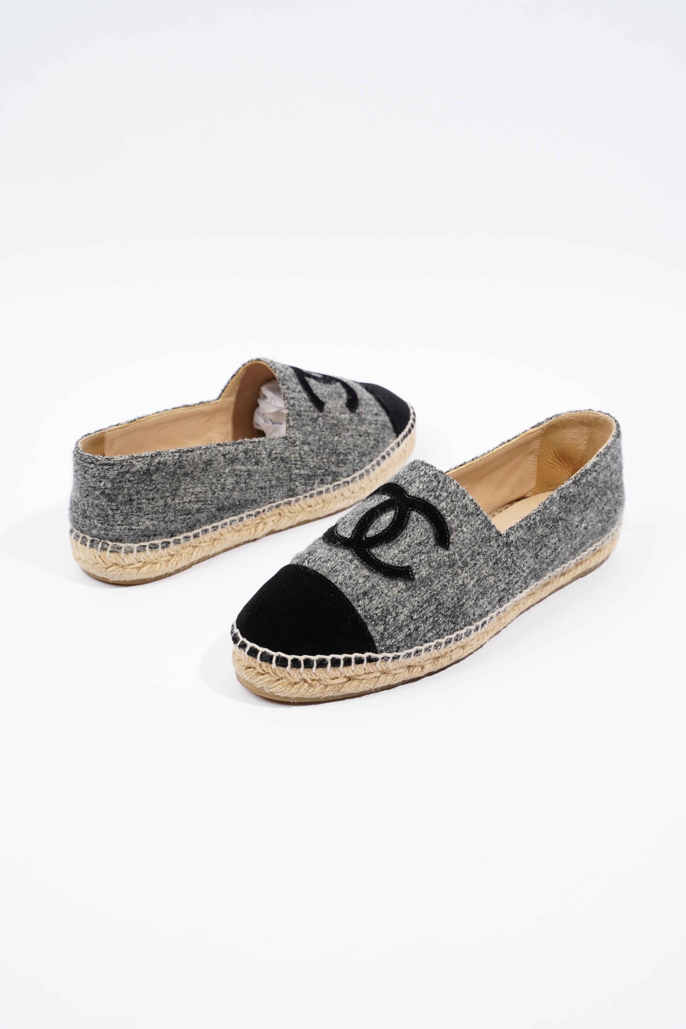 Chanel Espadrilles Grey / Black Fabric EU 40 UK 7