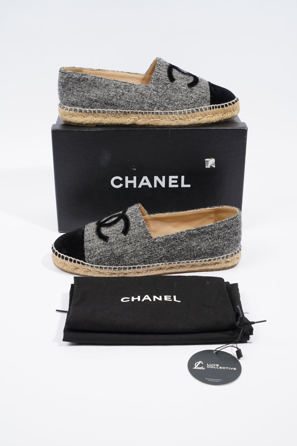 Chanel Espadrilles Grey / Black Fabric EU 40 UK 7