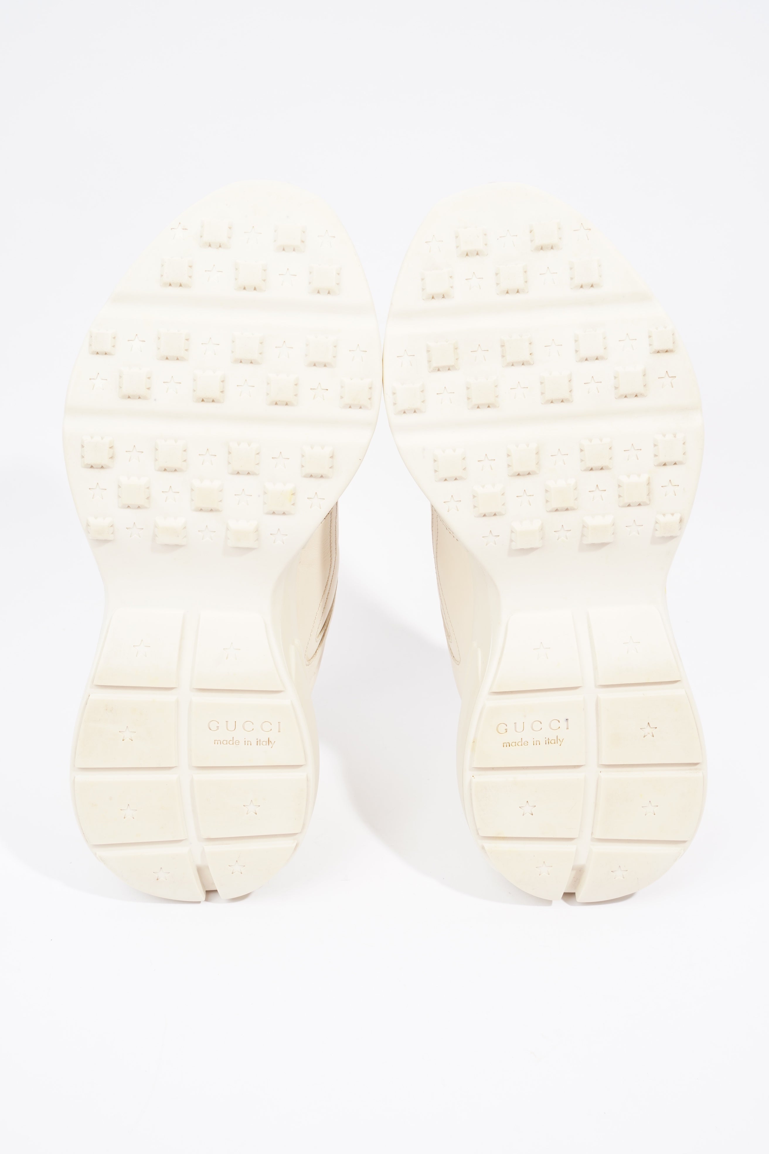 Gucci Rhyton Logo Sneaker Ivory / Green / Yellow Leather EU 43 UK 9