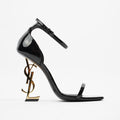 Saint Laurent Opyum Sandal 110 Black Patent Leather EU 38 UK 5