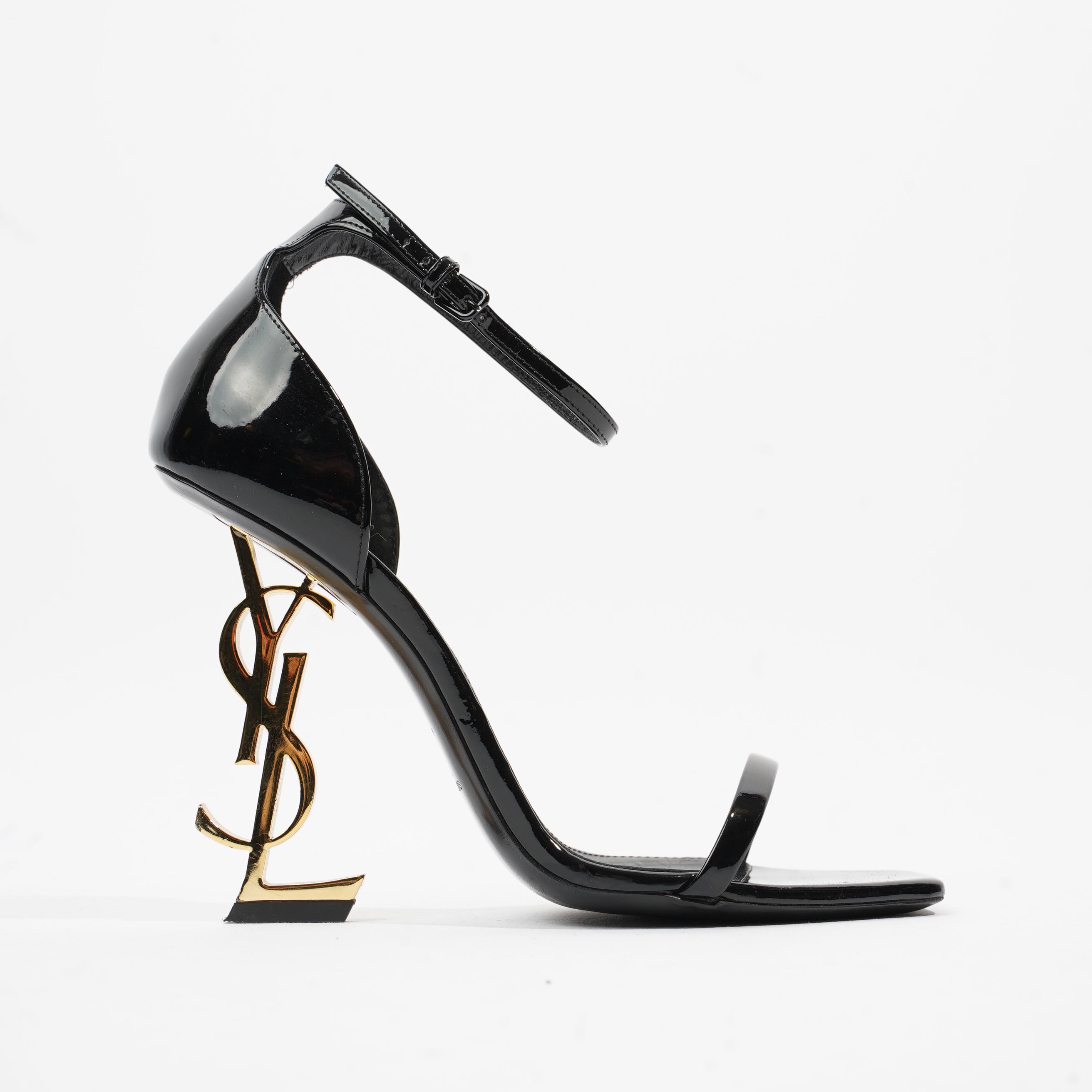 Saint Laurent Opyum Sandal 110 Black Patent Leather EU 38 UK 5