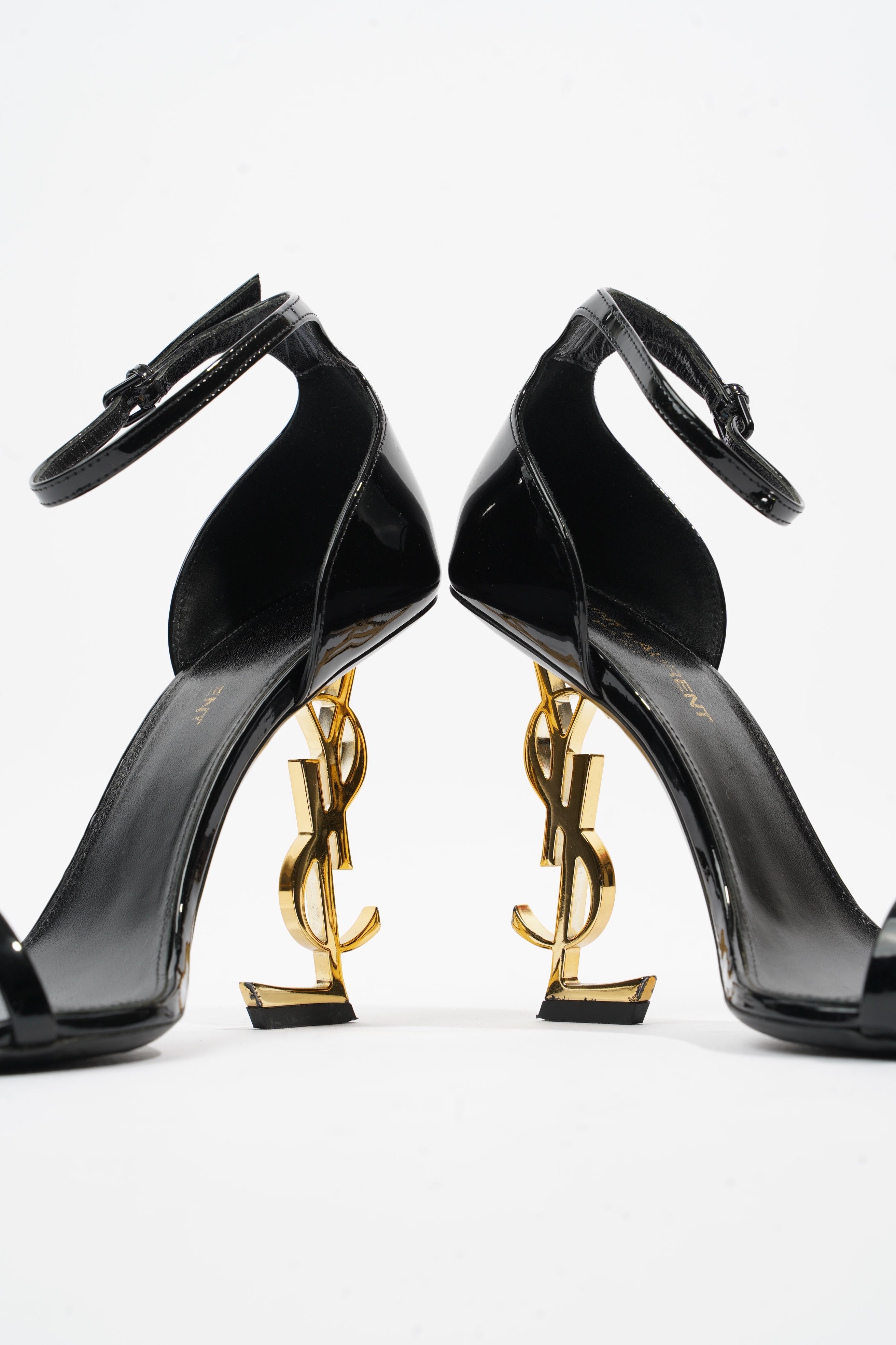 Saint Laurent Opyum Sandal 110 Black Patent Leather EU 38 UK 5