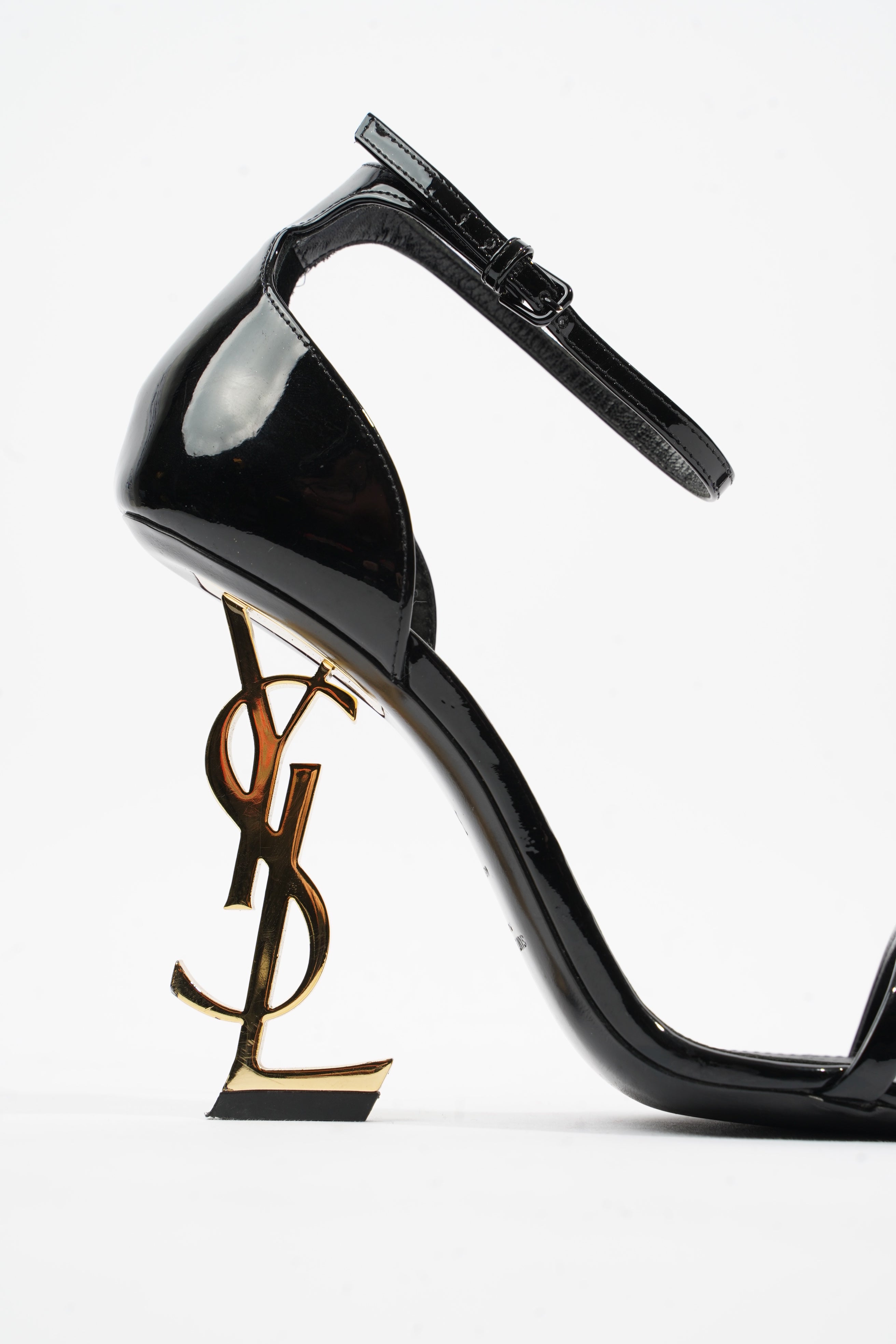 Saint Laurent Opyum Sandal 110 Black Patent Leather EU 38 UK 5