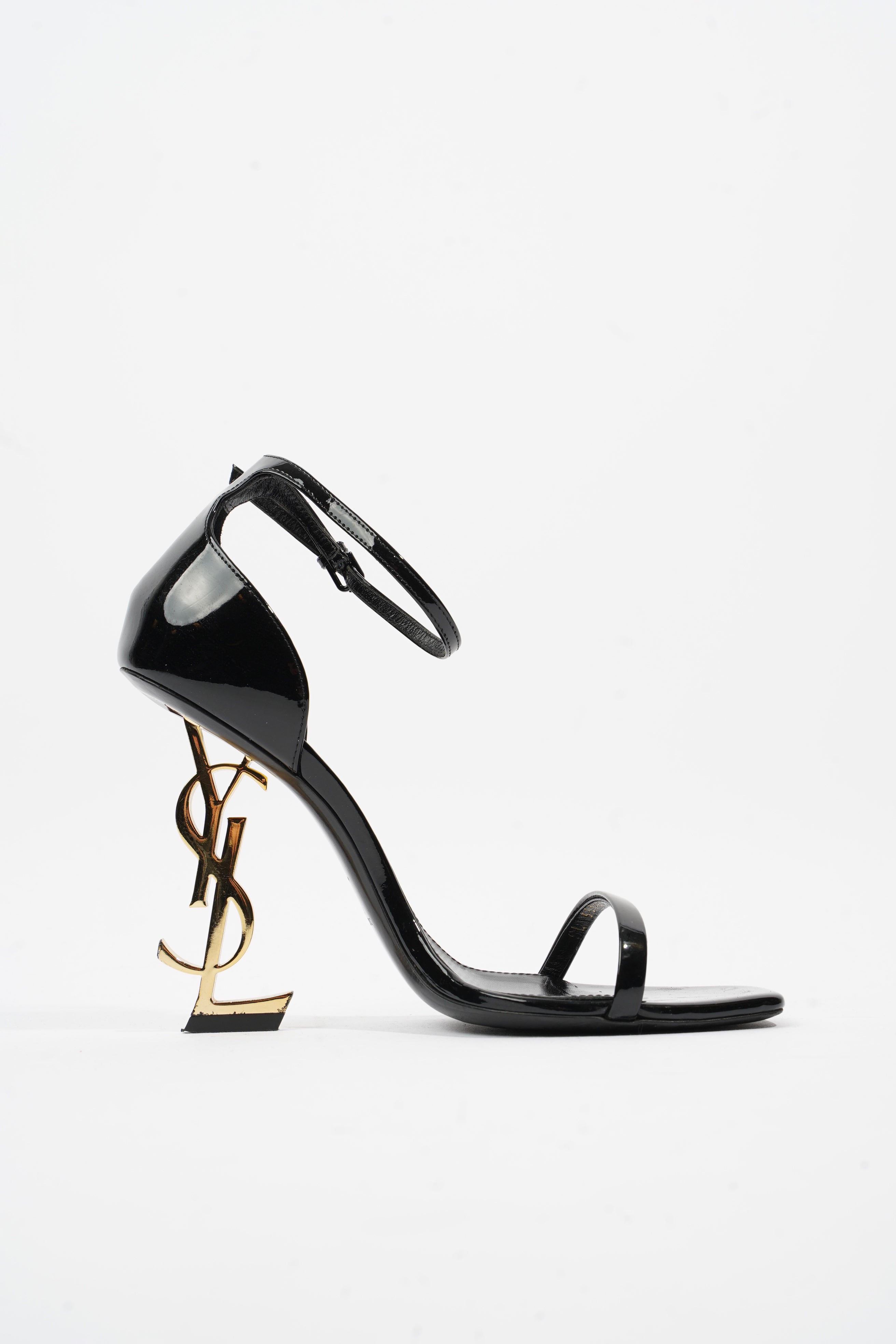 Saint Laurent Opyum Sandal 110 Black Patent Leather EU 38 UK 5