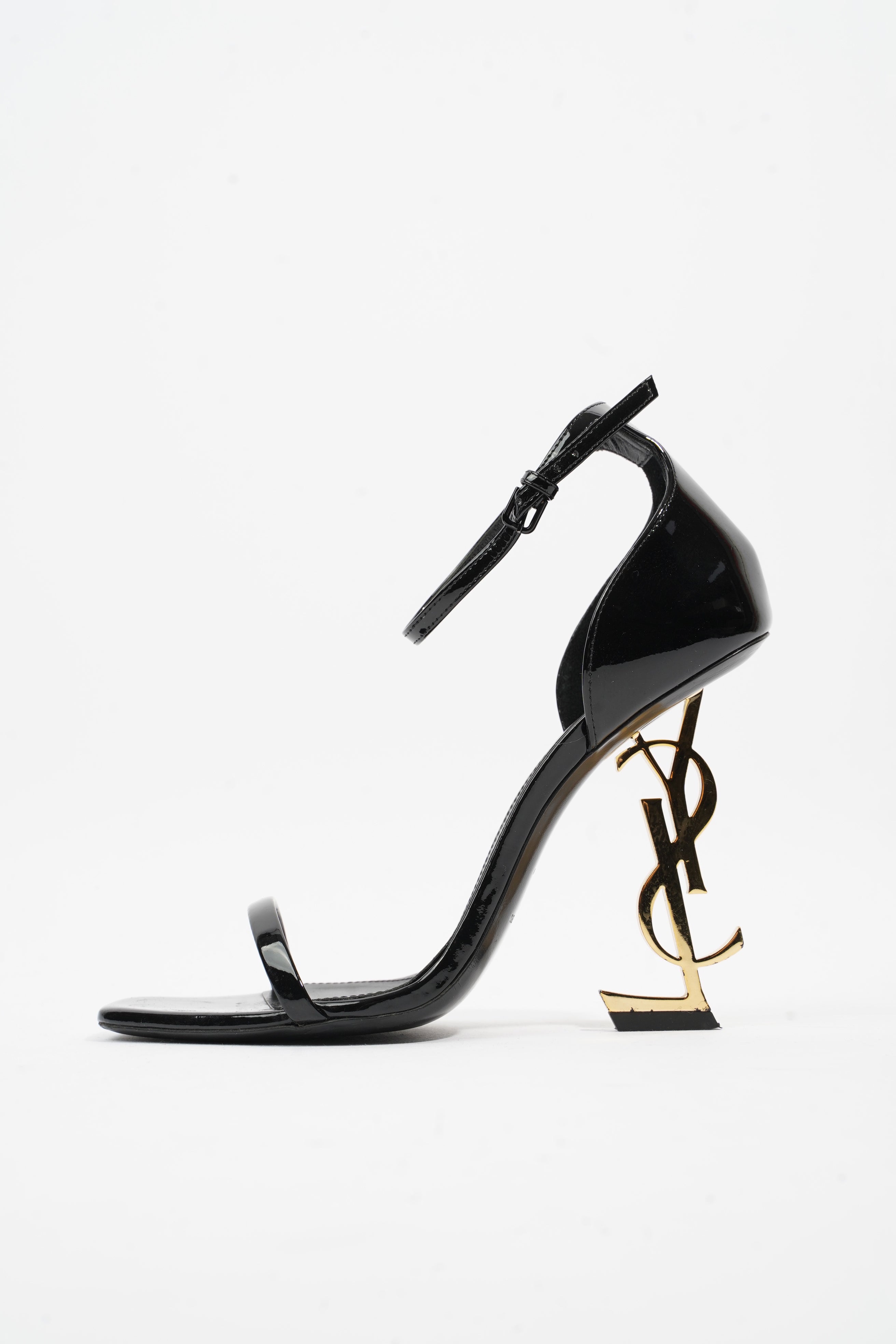 Saint Laurent Opyum Sandal 110 Black Patent Leather EU 38 UK 5