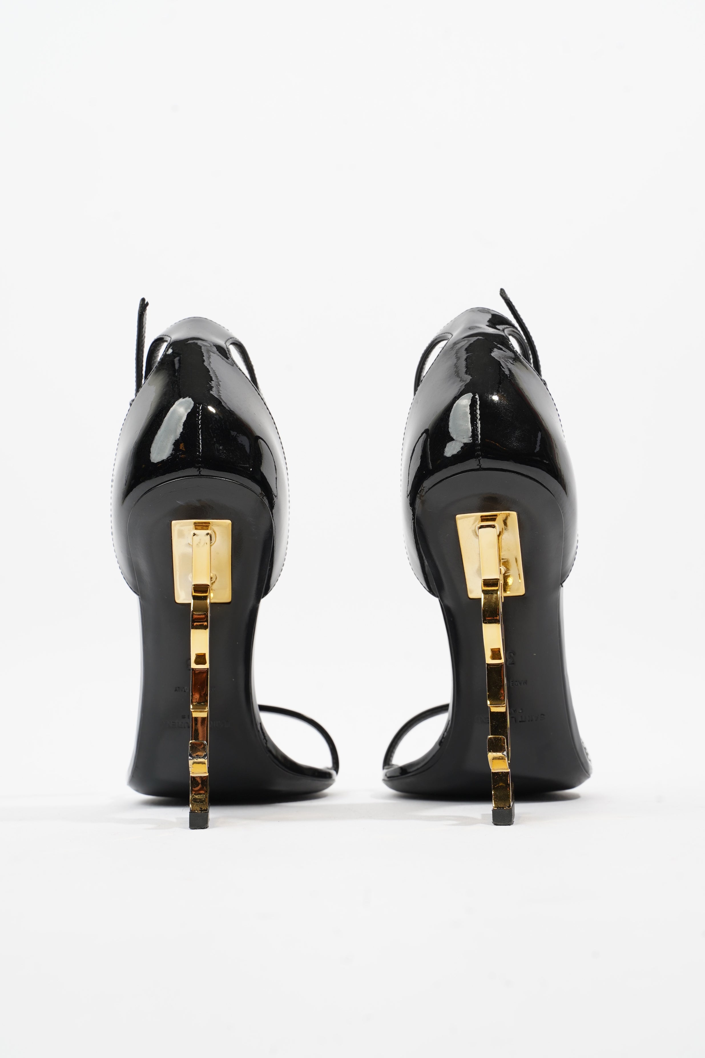 Saint Laurent Opyum Sandal 110 Black Patent Leather EU 38 UK 5