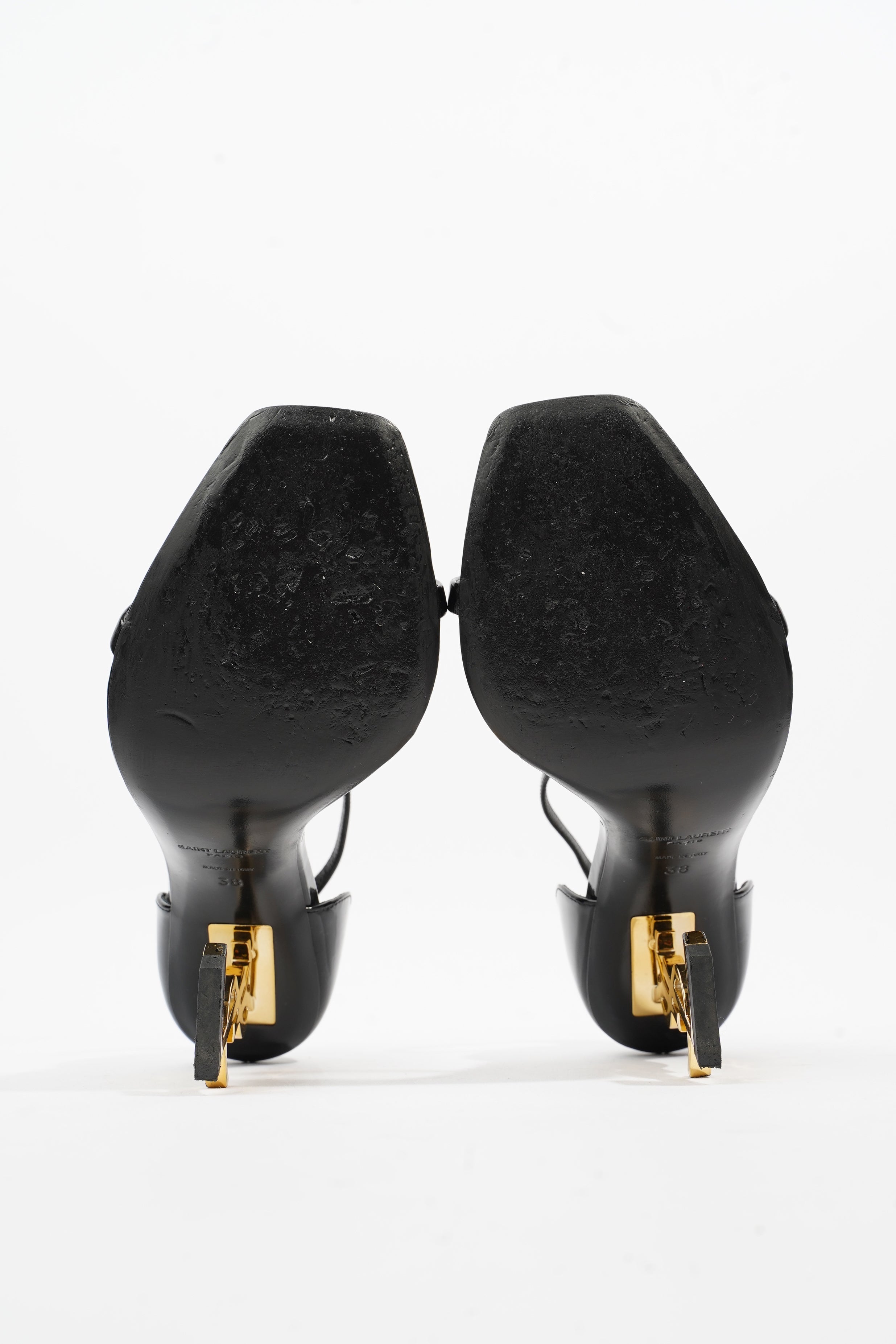 Saint Laurent Opyum Sandal 110 Black Patent Leather EU 38 UK 5
