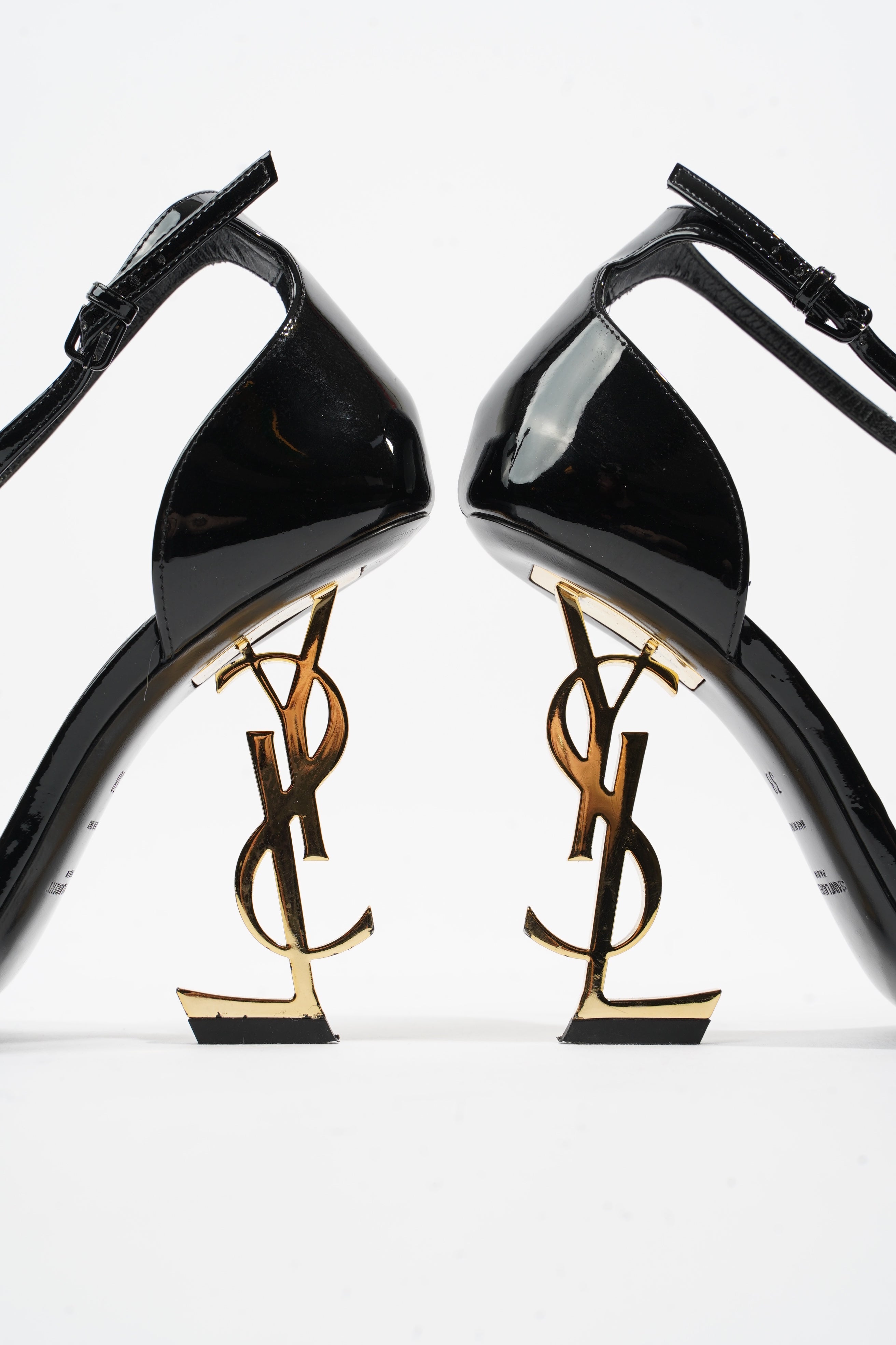 Saint Laurent Opyum Sandal 110 Black Patent Leather EU 38 UK 5