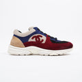 Chanel CC Logo Sneaker Maroon / Navy / Beige Suede EU 41.5 UK 7.5