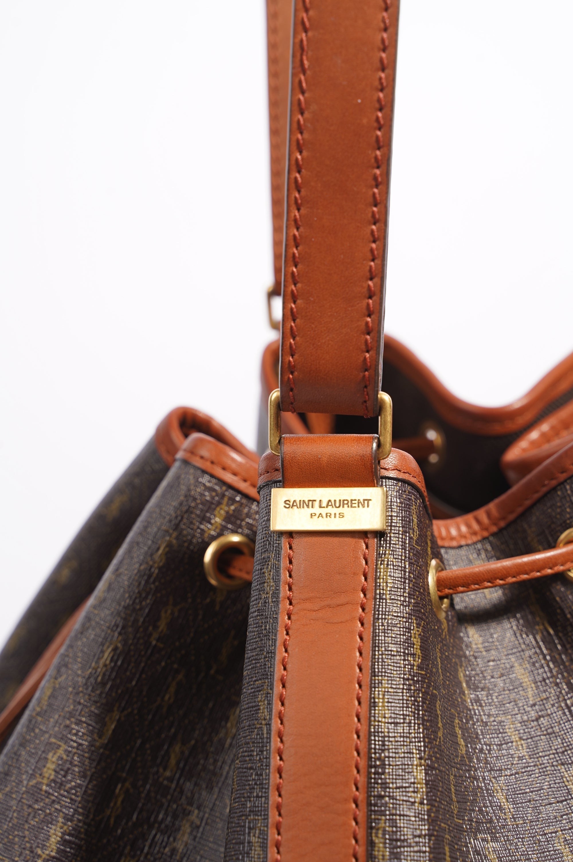 Saint Laurent Le Long Bucket Bag Monogram Canvas