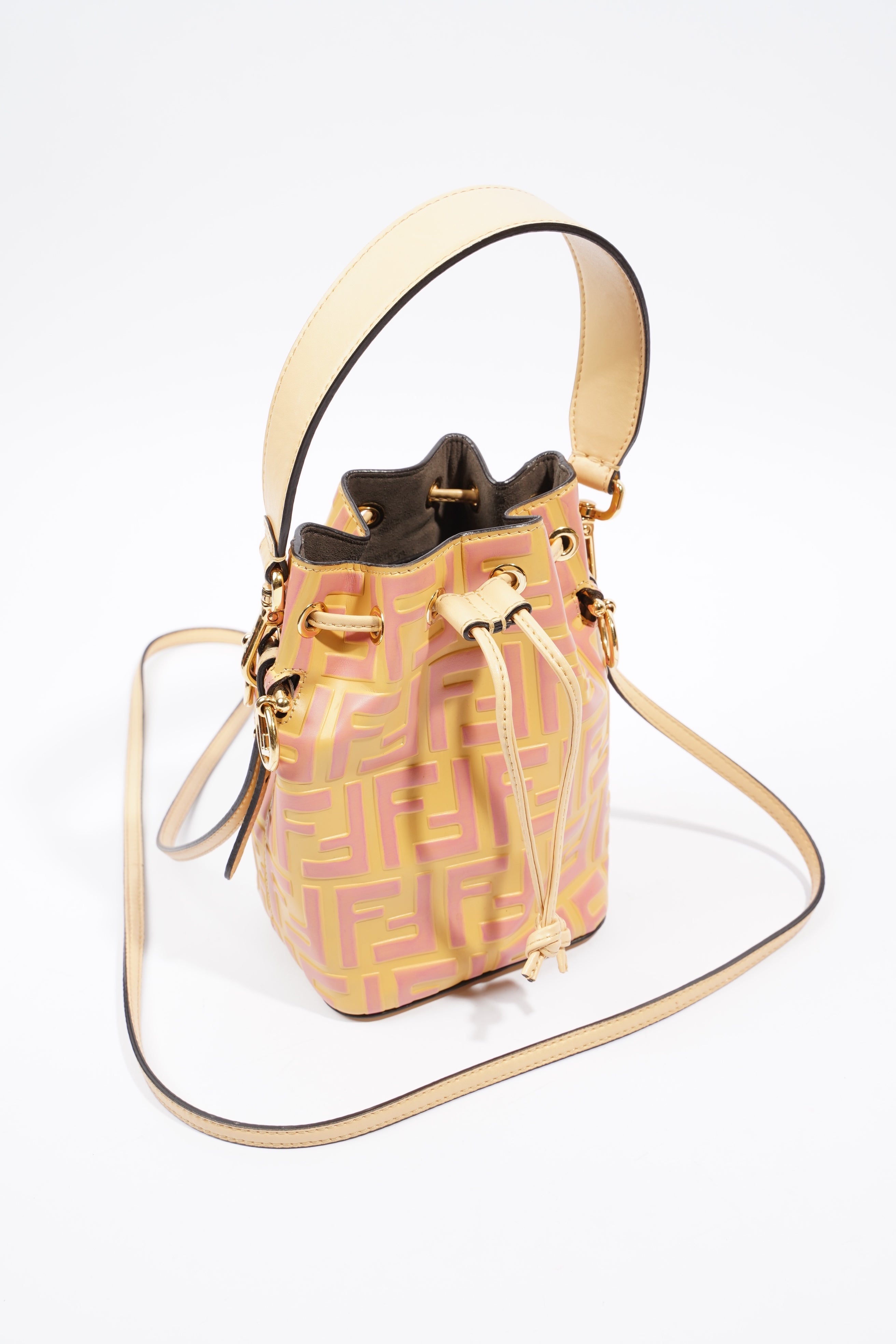 Fendi Mon Tresor Mustard / Pink Leather Mini