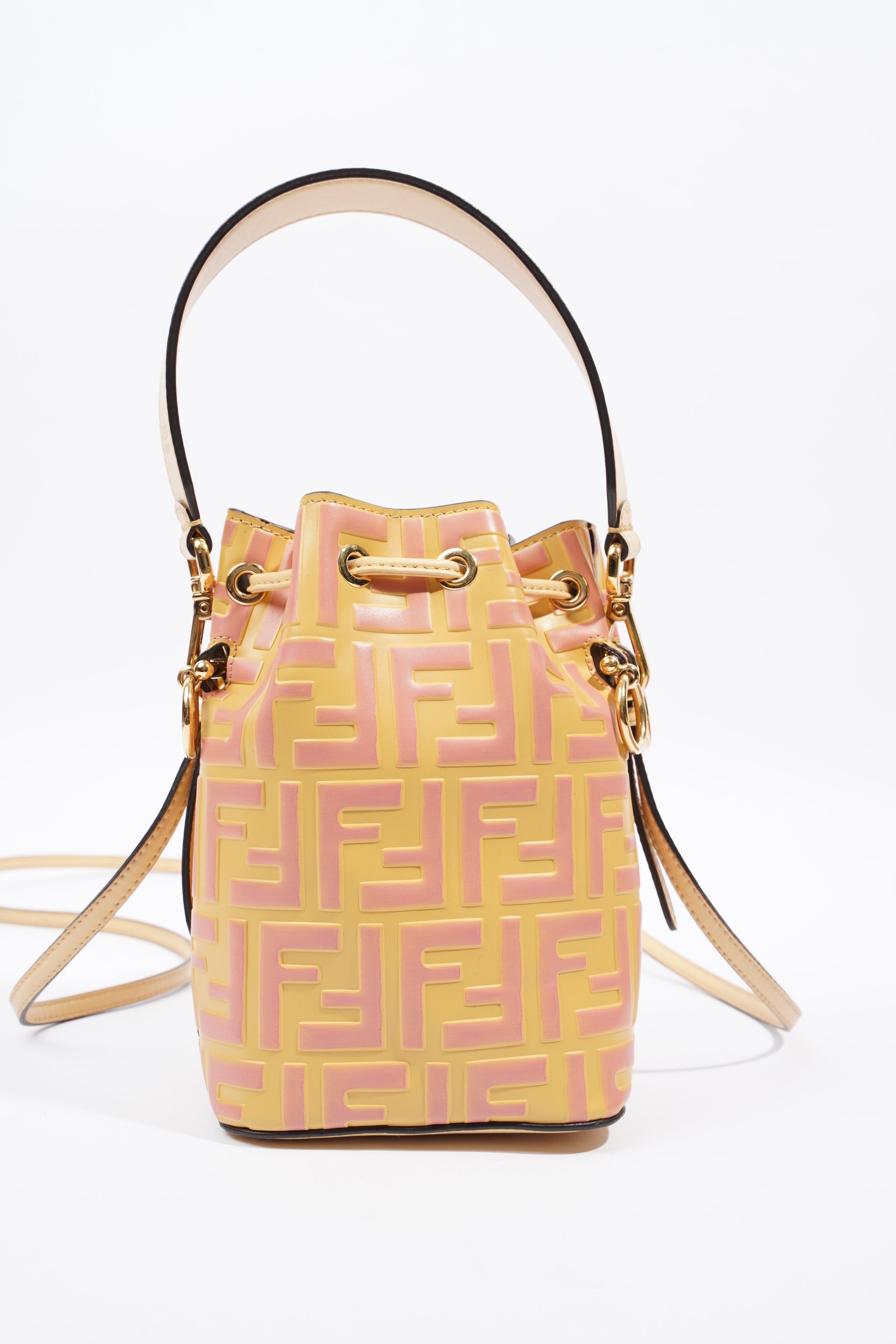 Fendi Mon Tresor Mustard / Pink Leather Mini
