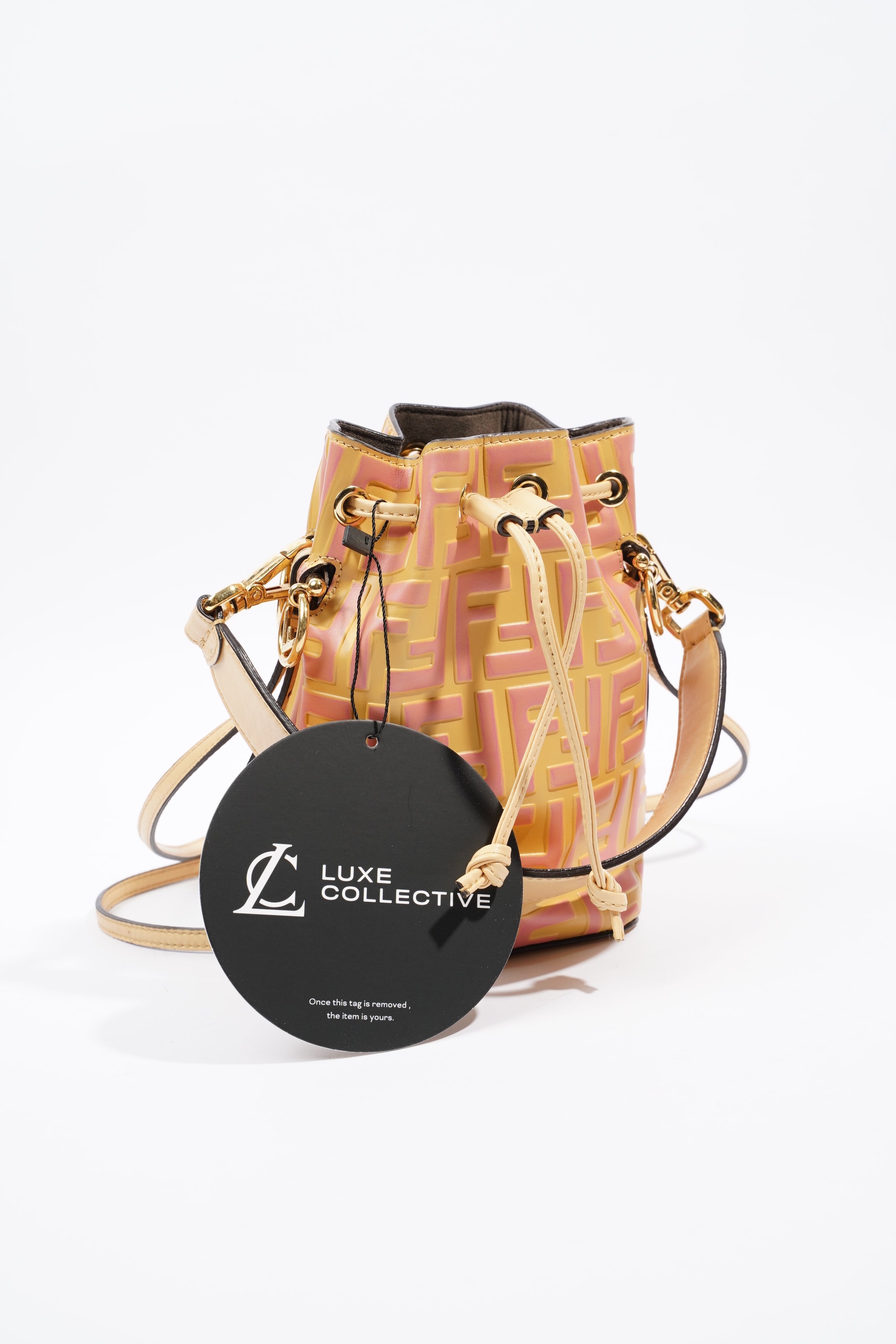 Fendi Mon Tresor Mustard / Pink Leather Mini