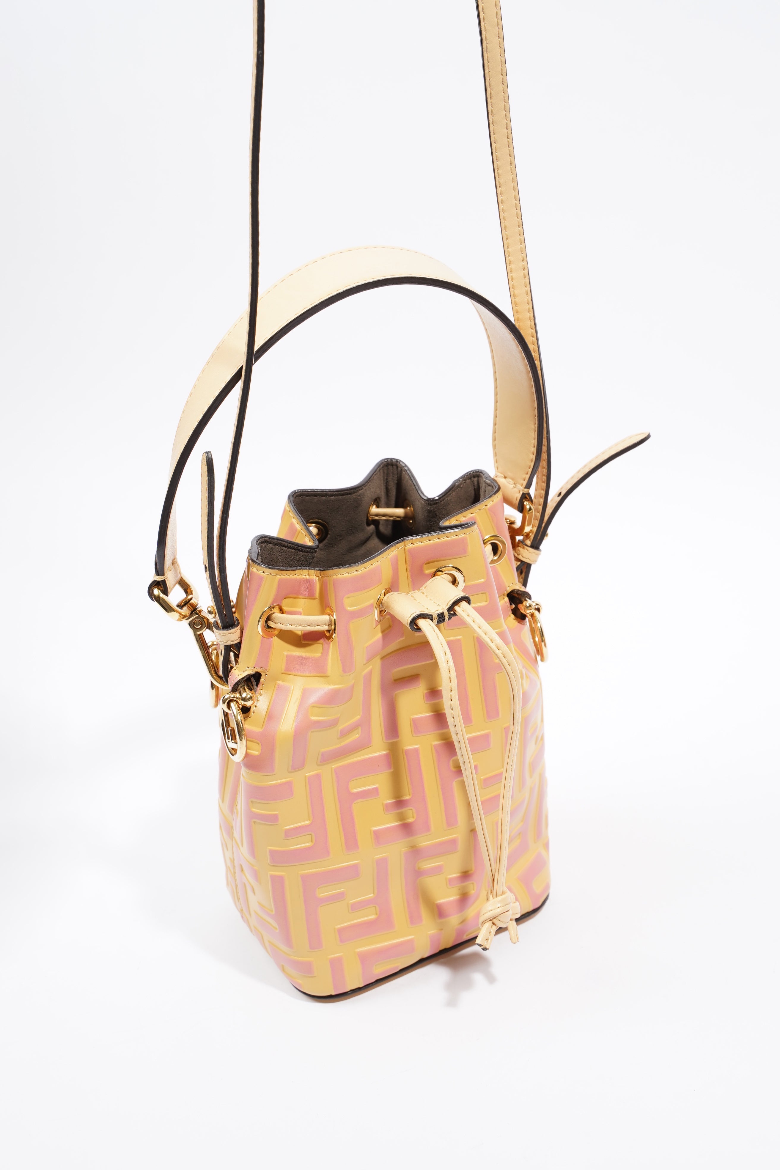 Fendi Mon Tresor Mustard / Pink Leather Mini