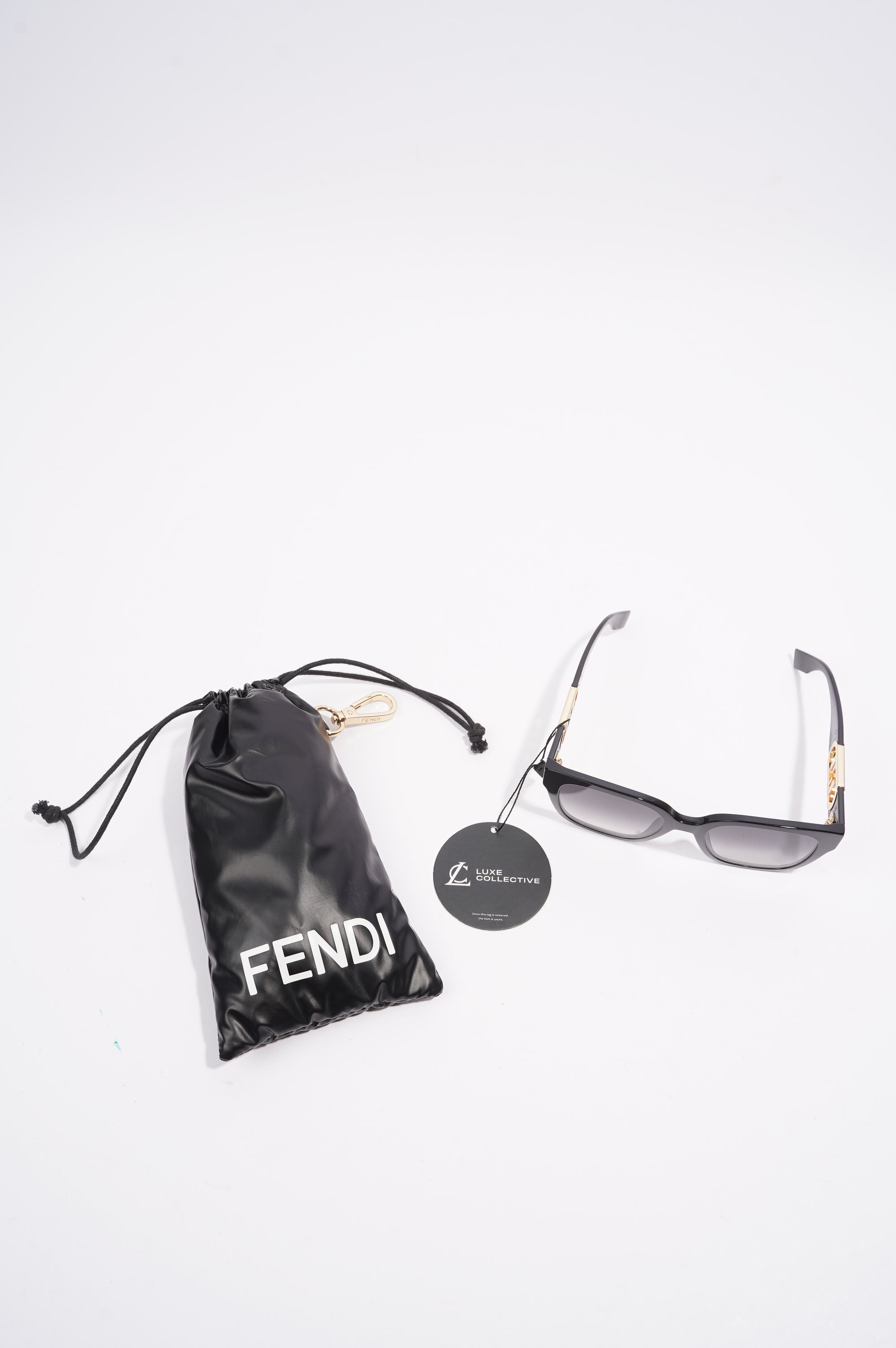 Fendi FE40063I Sunglasses Black / Gold Acetate 145mm