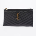 Saint Laurent Quilted Textured-Leather Pouch Black Leather