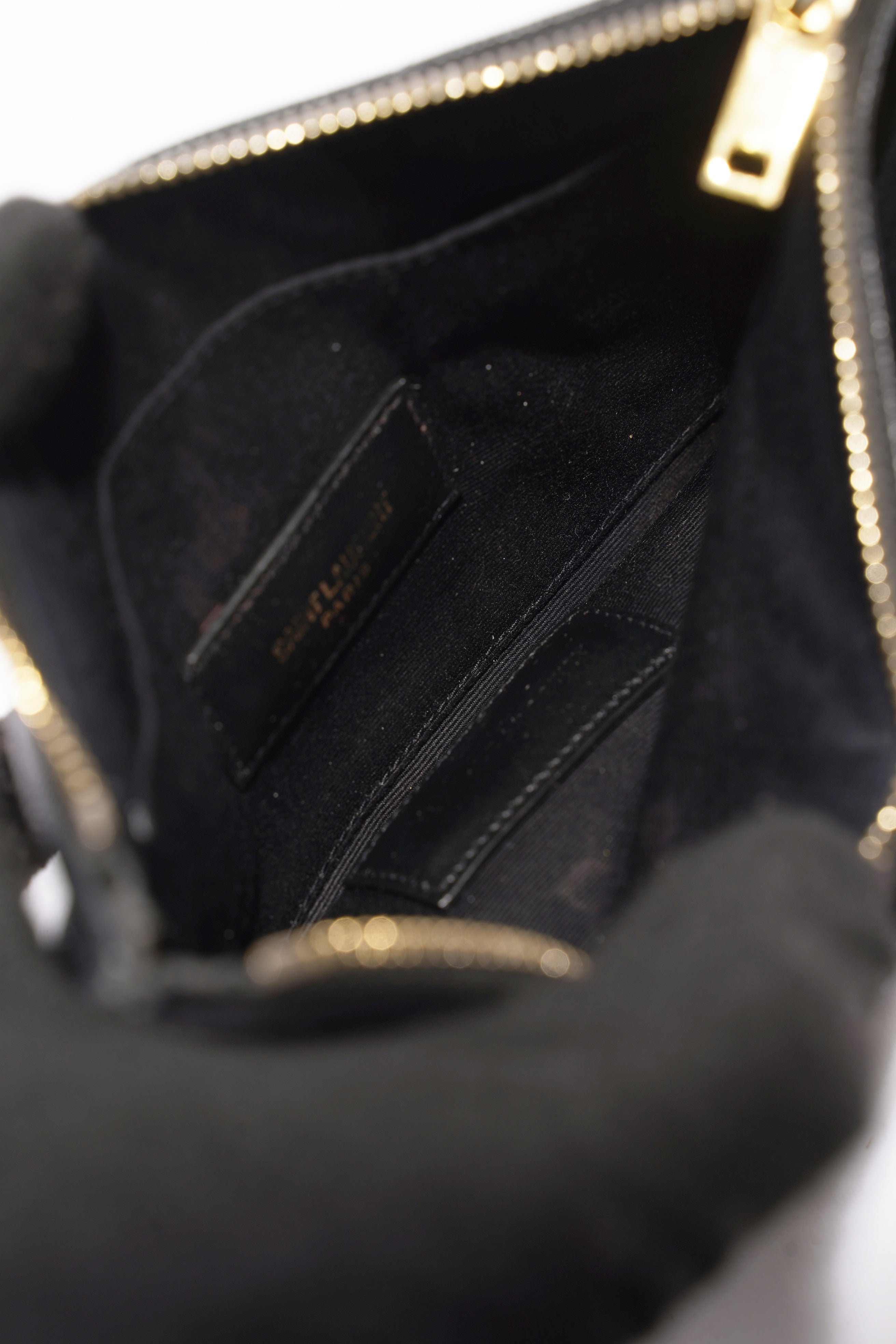 Saint Laurent Quilted Textured-Leather Pouch Black Leather