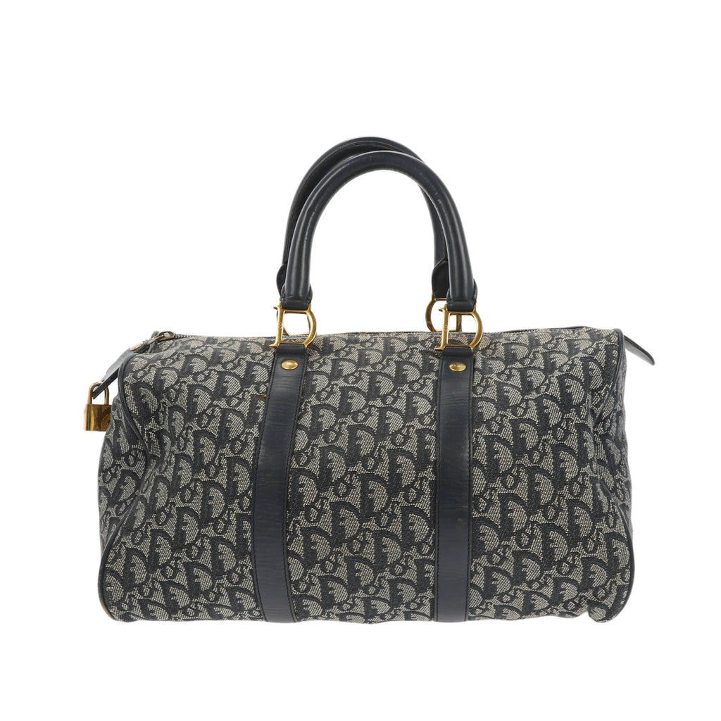 CHRISTIAN DIOR Bowling Handbag in Blue Fabric
