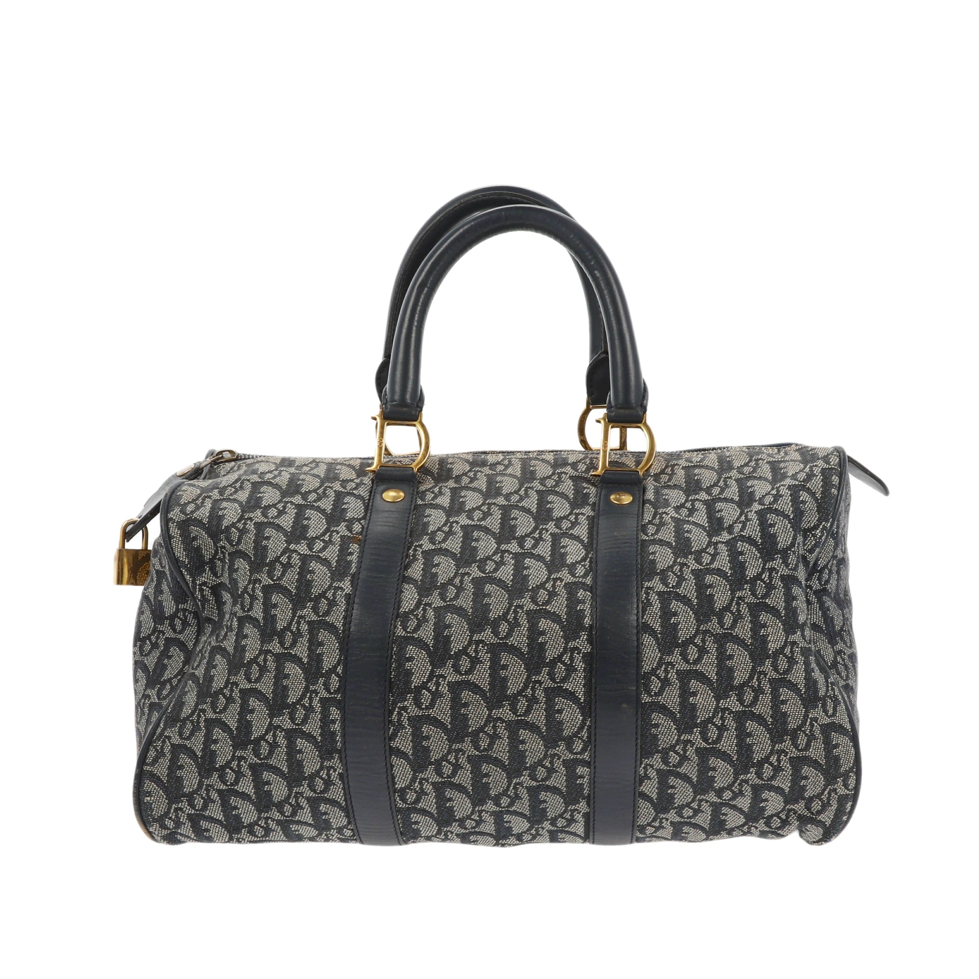 CHRISTIAN DIOR Bowling Handbag in Blue Fabric