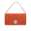 CHRISTIAN DIOR Diorama Wallet in Orange Leather