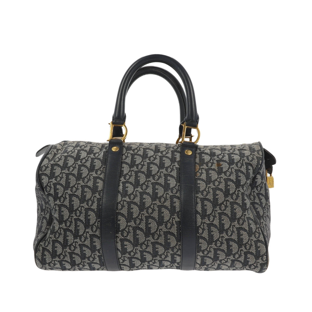 CHRISTIAN DIOR Bowling Handbag in Blue Fabric