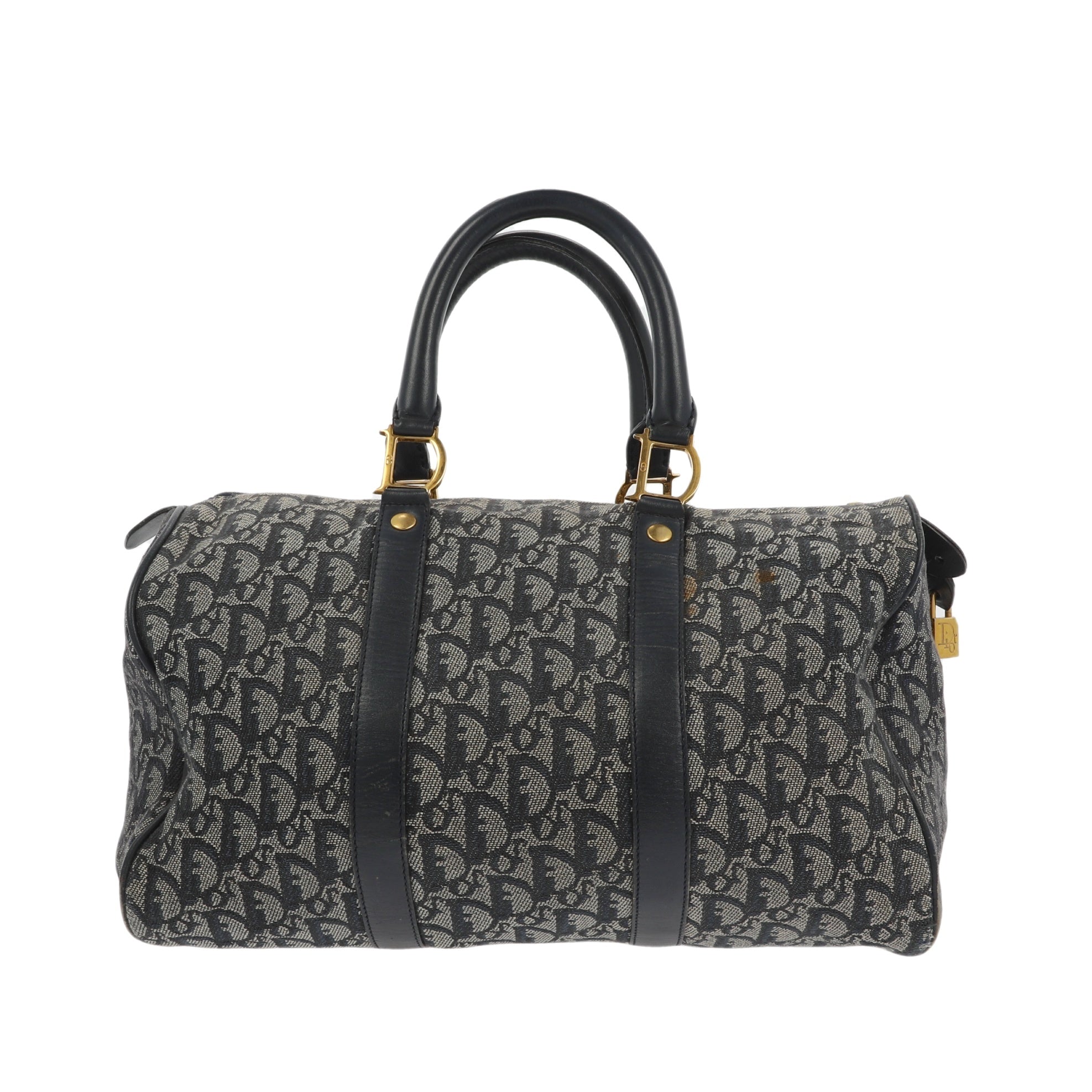 CHRISTIAN DIOR Bowling Handbag in Blue Fabric