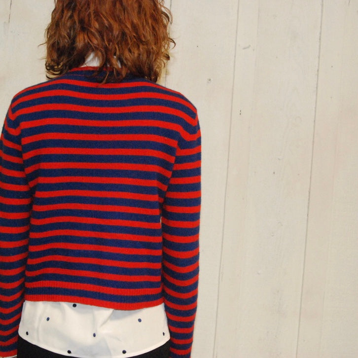Gucci Knit Striped Tiger Sweater, Sz Extra Small