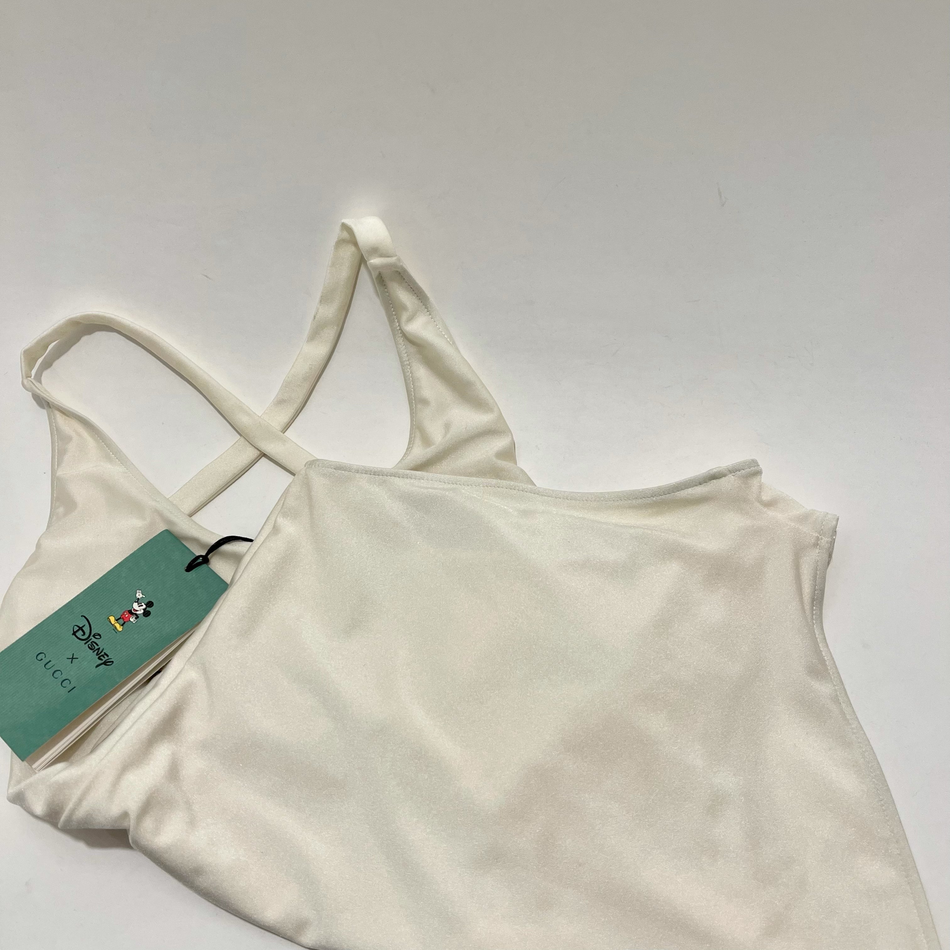 Gucci White Disney Swimsuit, Sz Extra Small