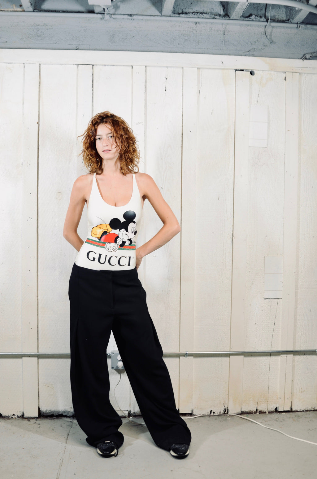 Gucci White Disney Swimsuit, Sz Extra Small