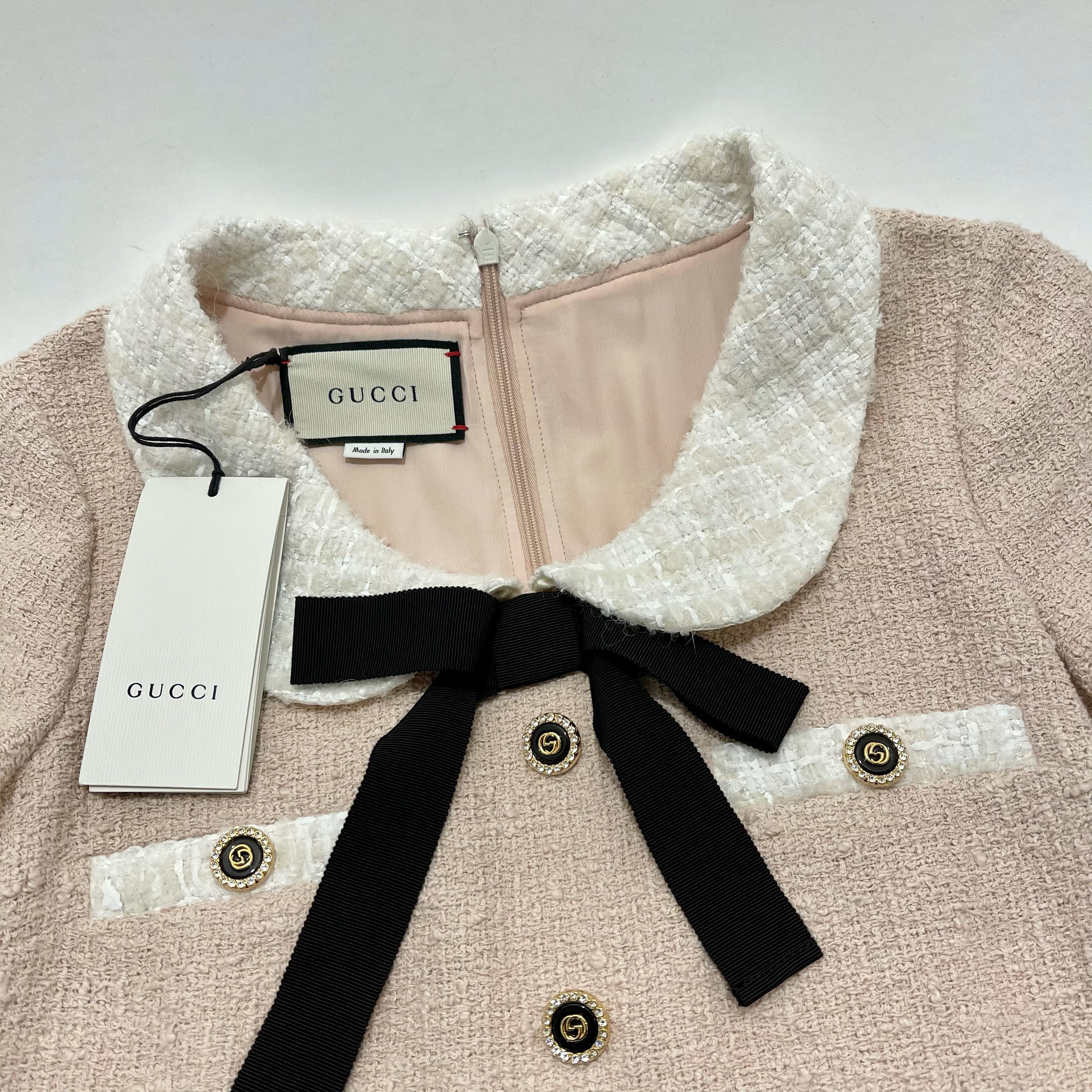 Gucci Blush Tweed Dress, Sz 38, US 2