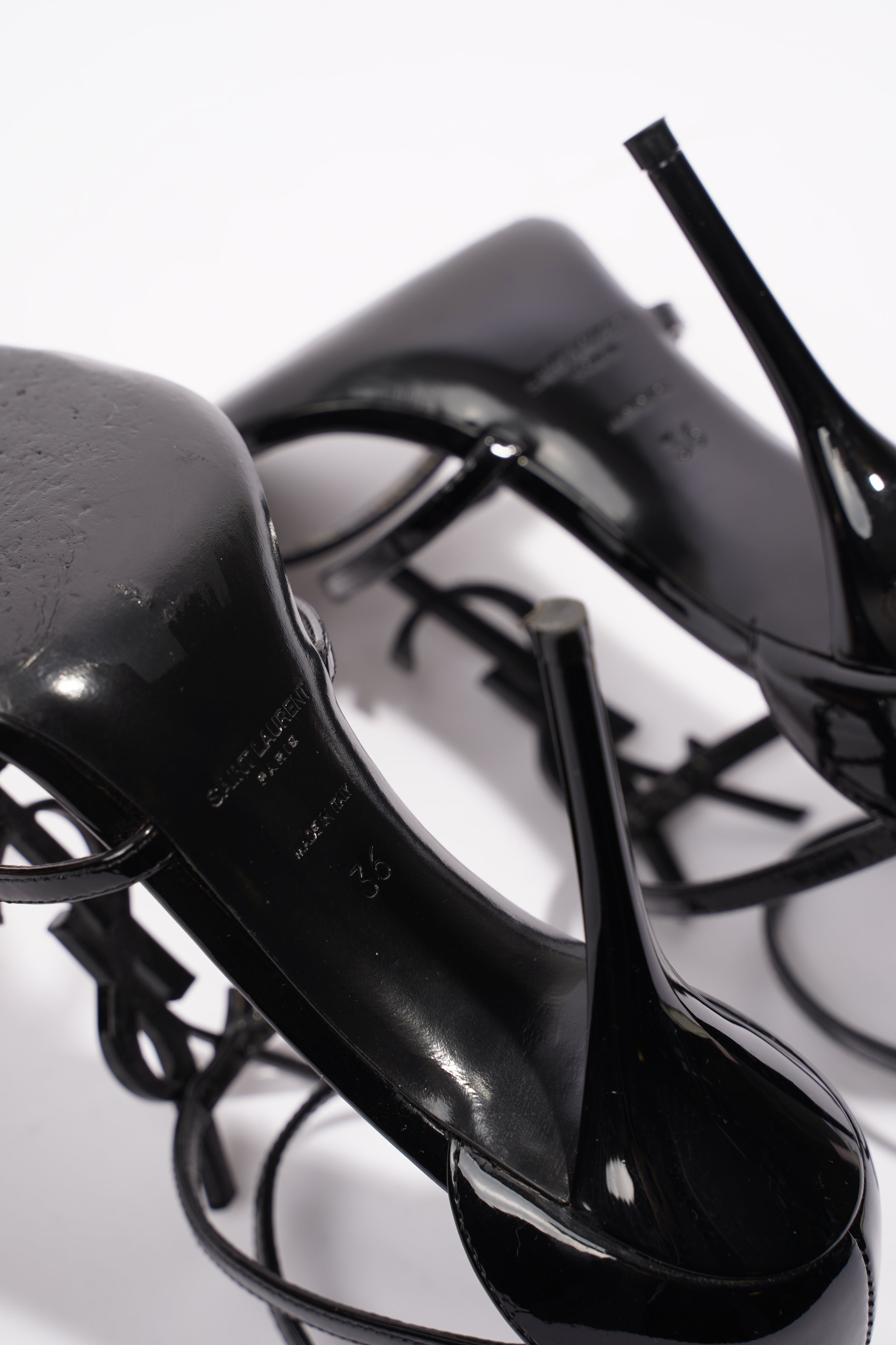Saint Laurent Cassandra Black Patent Leather EU 36 UK 3