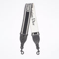Christian Dior Adjustable Shoulder Strap With Ring Black / White Canvas