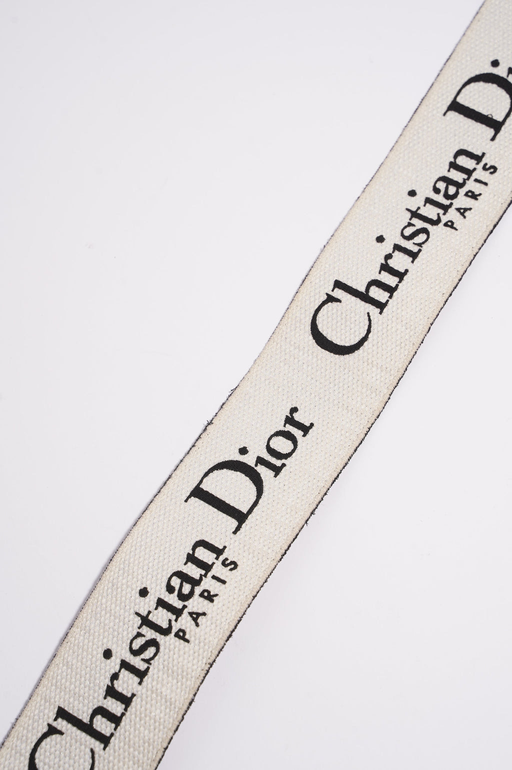 Christian Dior Adjustable Shoulder Strap With Ring Black / White Canvas