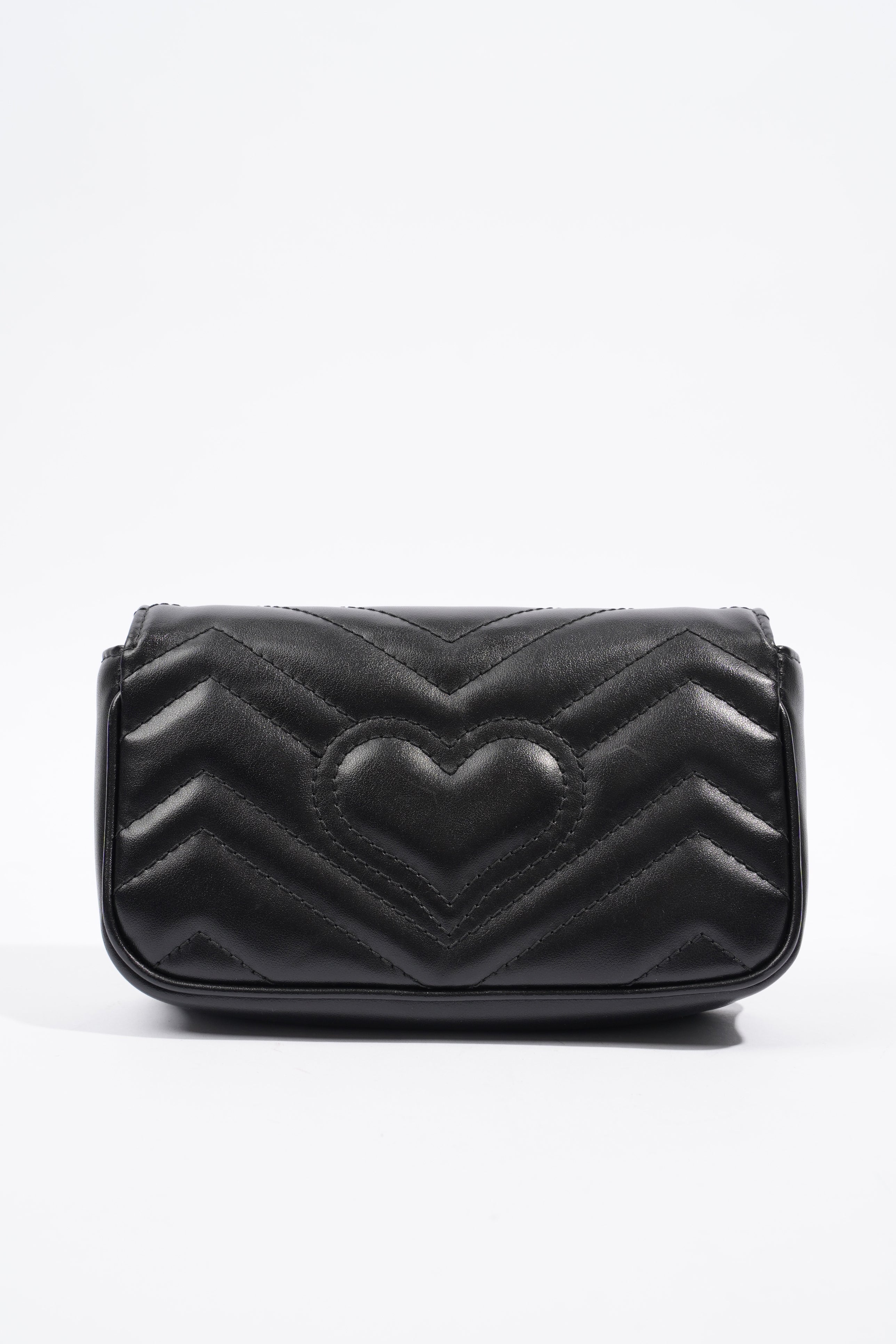 Gucci Marmont Flap Black Matelasse Leather Super Mini