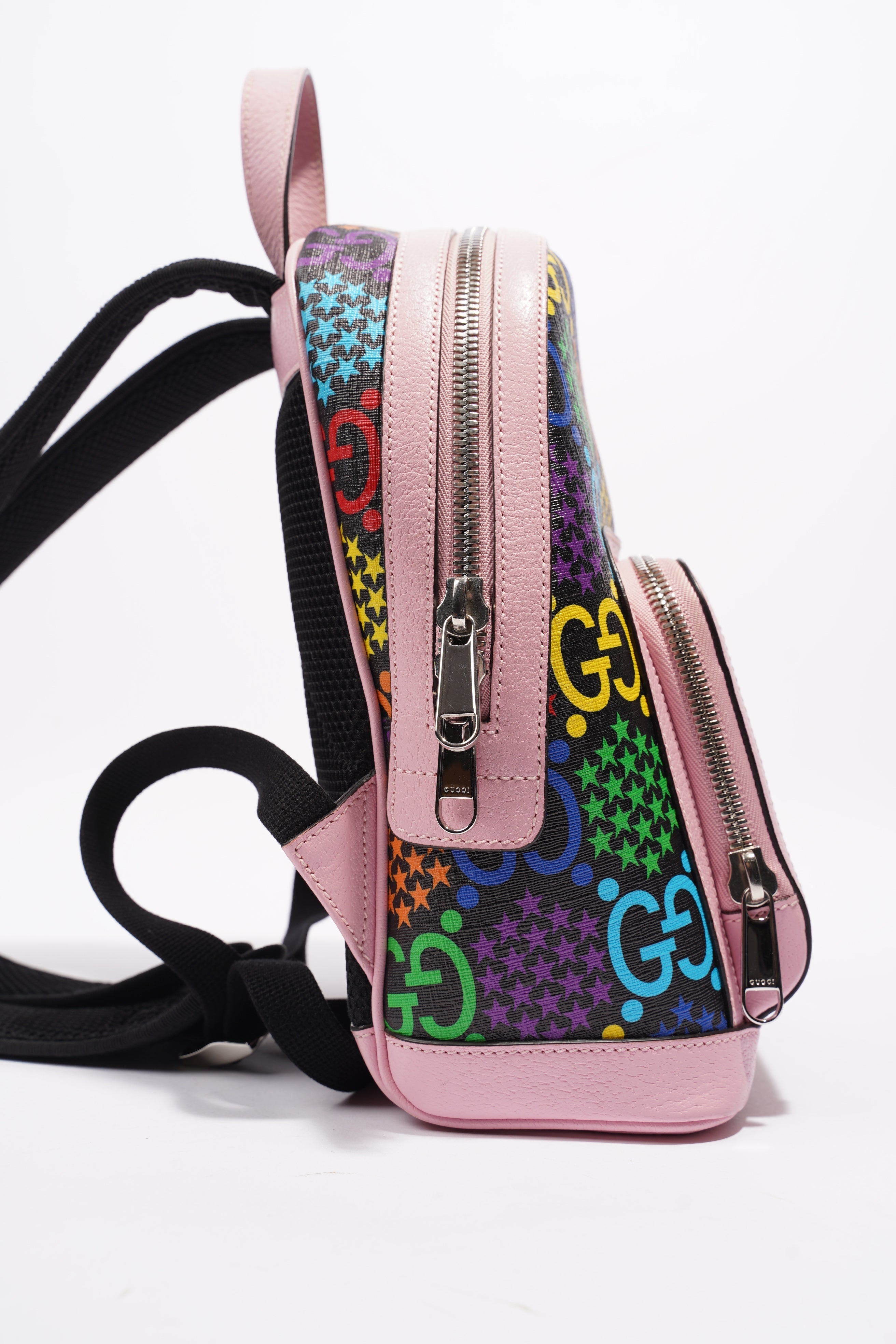 Gucci GG Supreme Psychedelic Backpack Black / Pink / Blue Small