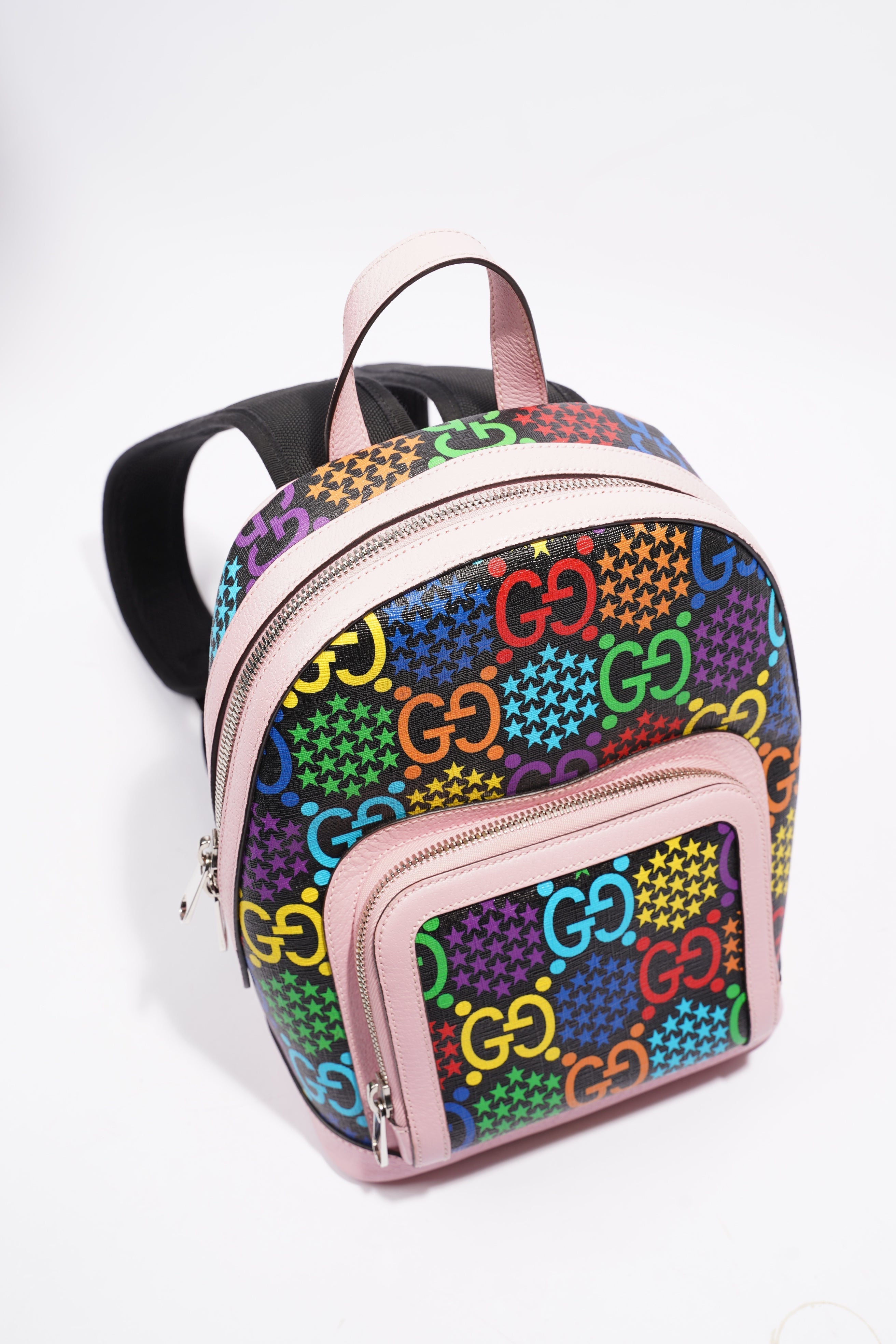 Gucci GG Supreme Psychedelic Backpack Black / Pink / Blue Small