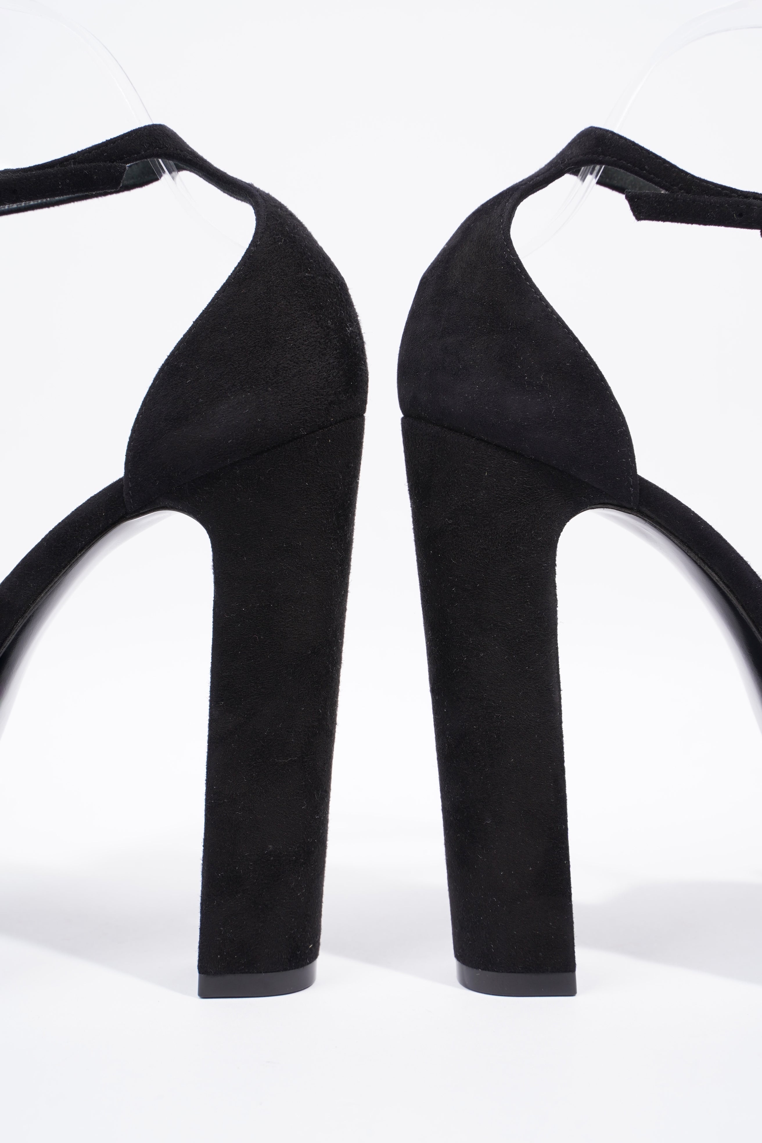 Saint Laurent Platform Sandal 130 Black Velvet EU 38 UK 5