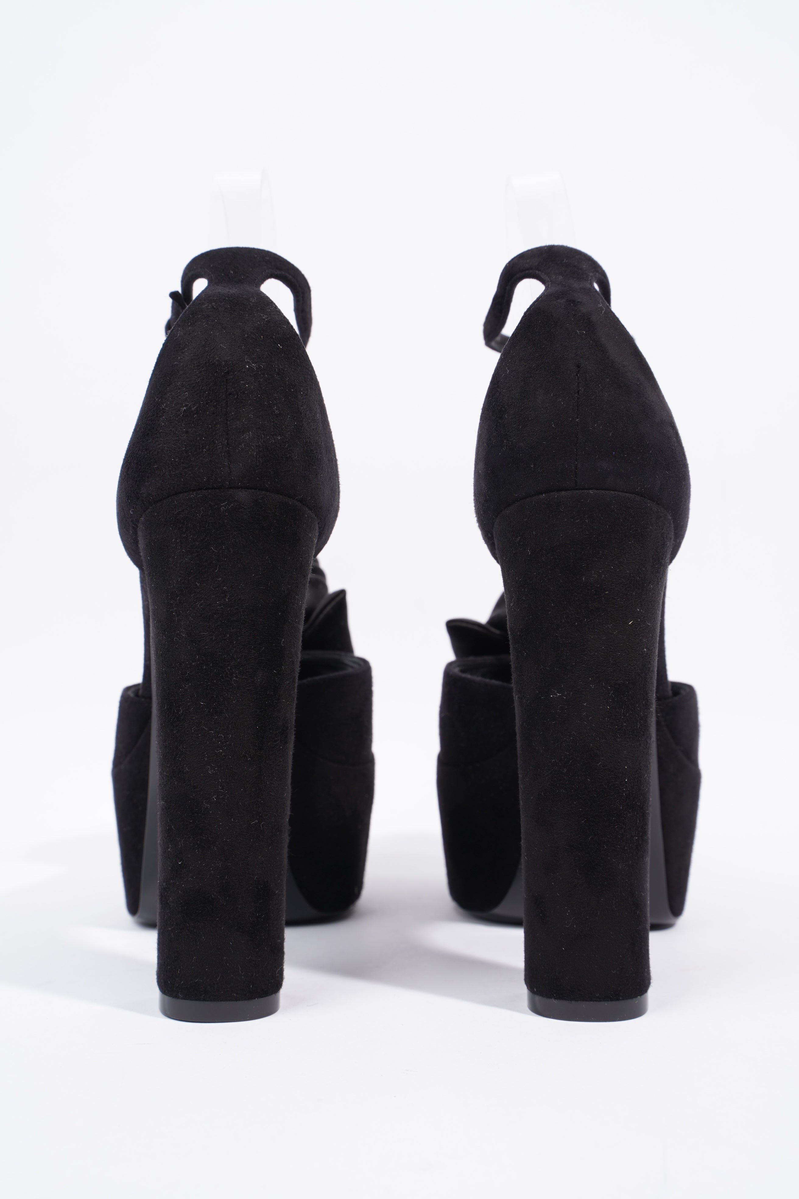 Saint Laurent Platform Sandal 130 Black Velvet EU 38 UK 5