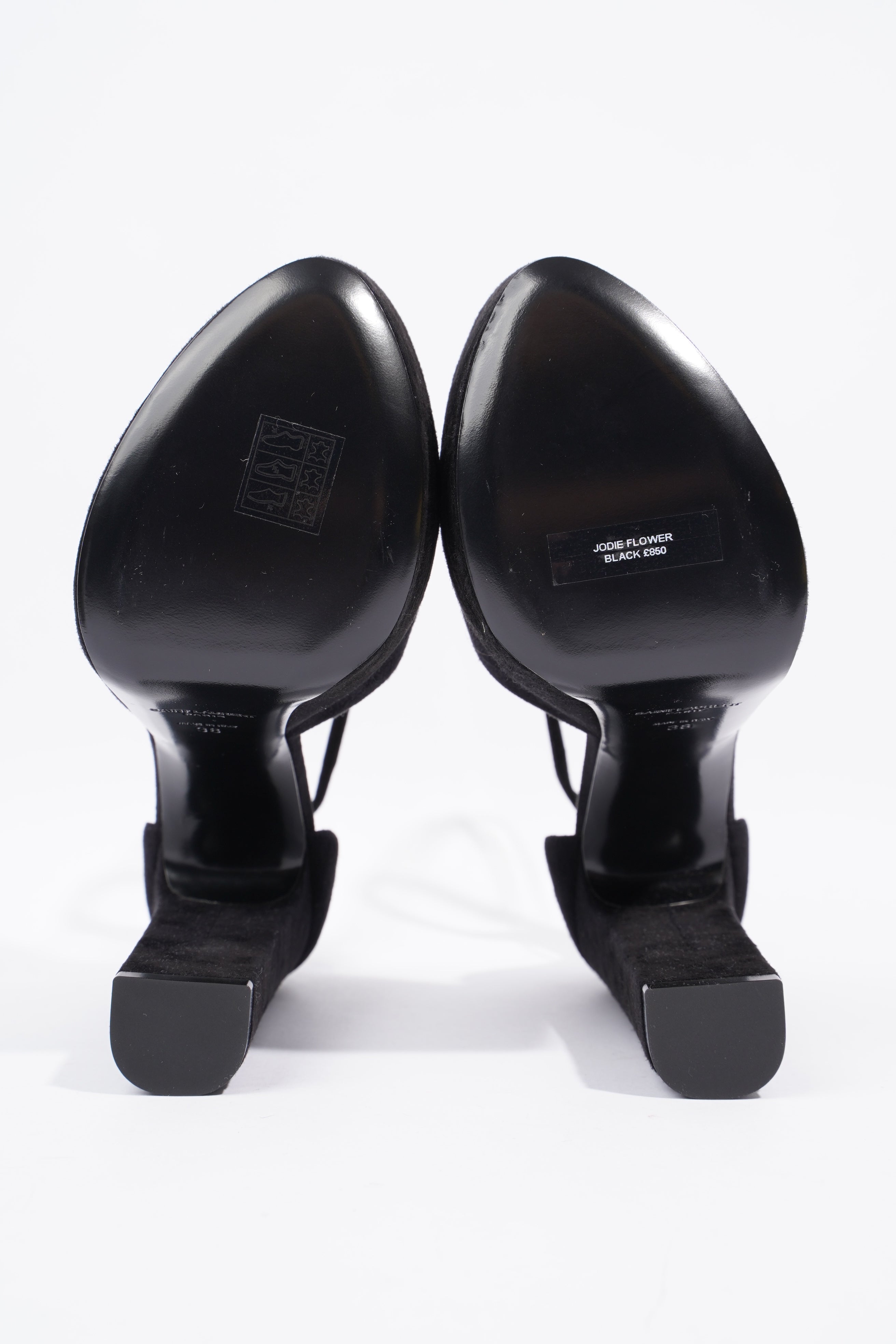 Saint Laurent Platform Sandal 130 Black Velvet EU 38 UK 5