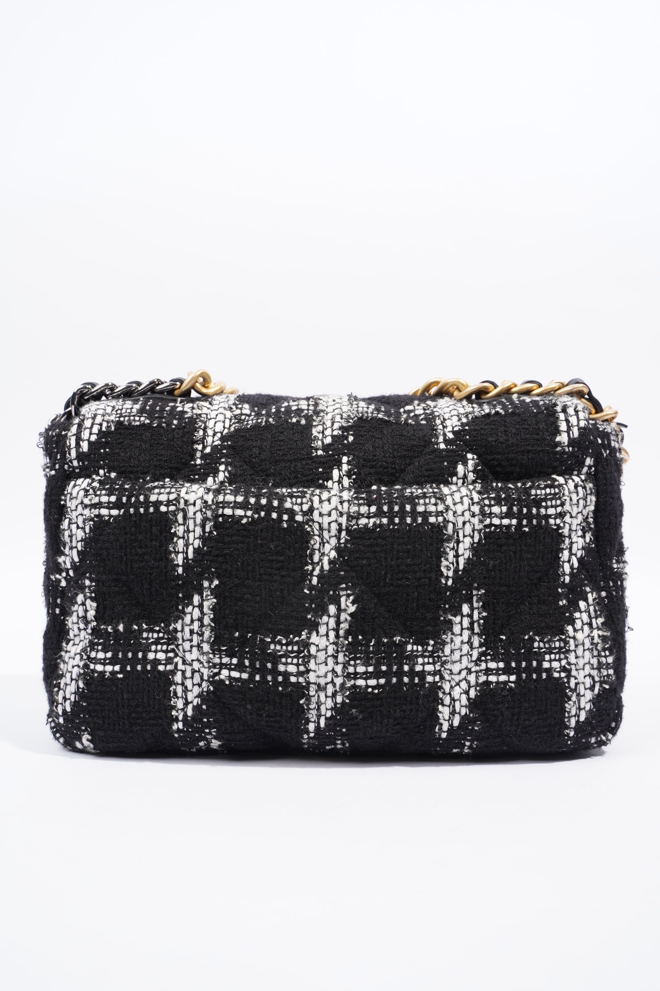 Chanel 19 Black / White Tweed Small
