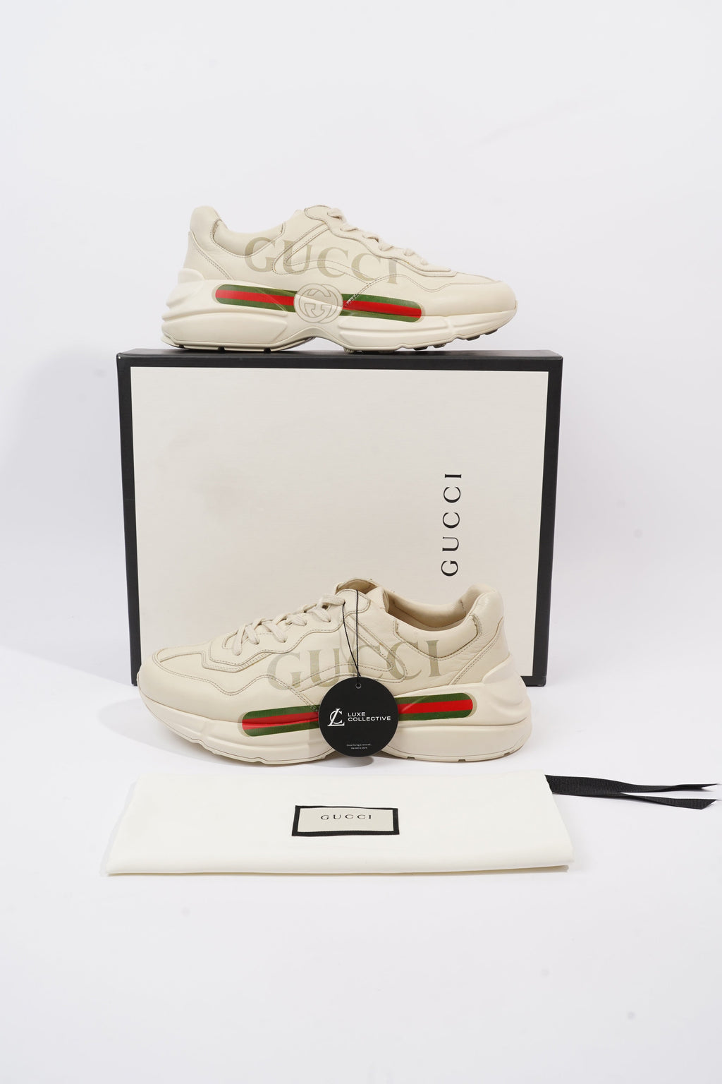 Gucci Rhyton Ivory Leather EU 43 UK 9