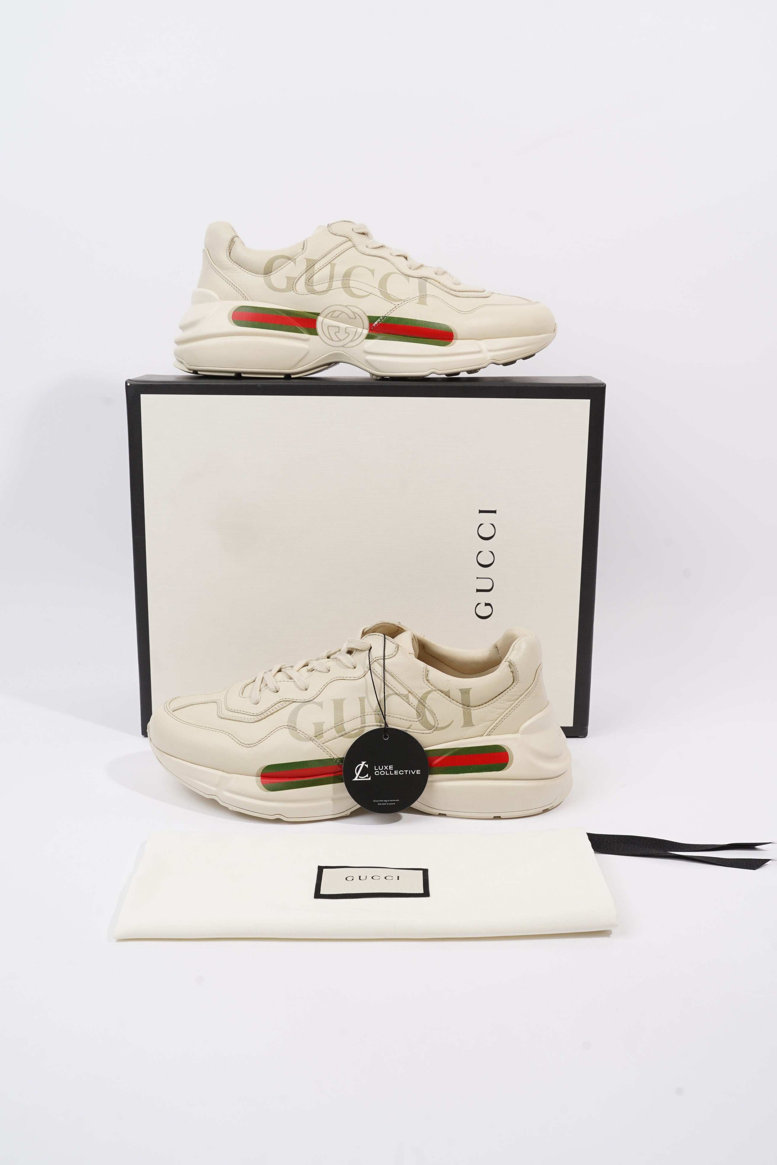Gucci Rhyton Ivory Leather EU 43 UK 9