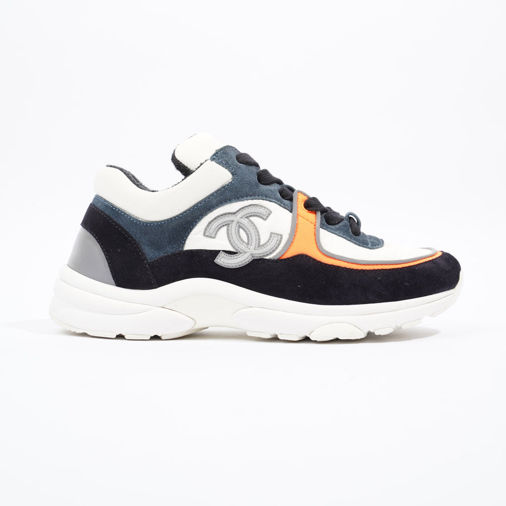 Chanel CC Logo Sneaker White / Black / Orange Suede EU 36 UK 3