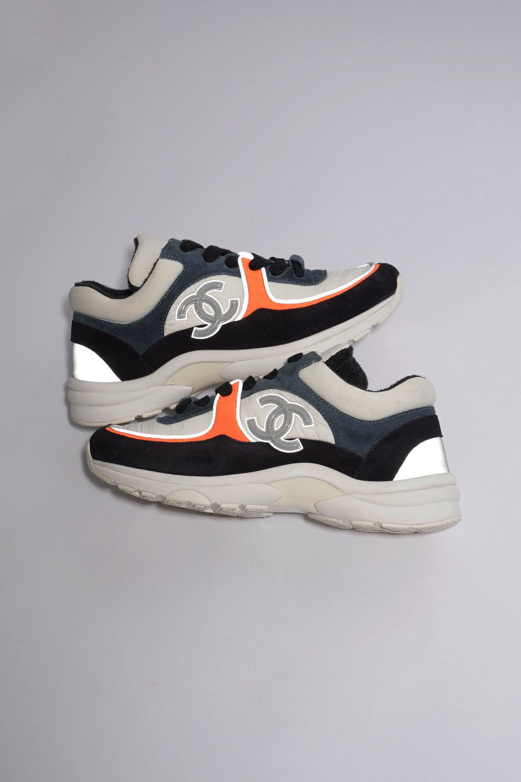 Chanel CC Logo Sneaker White / Black / Orange Suede EU 36 UK 3