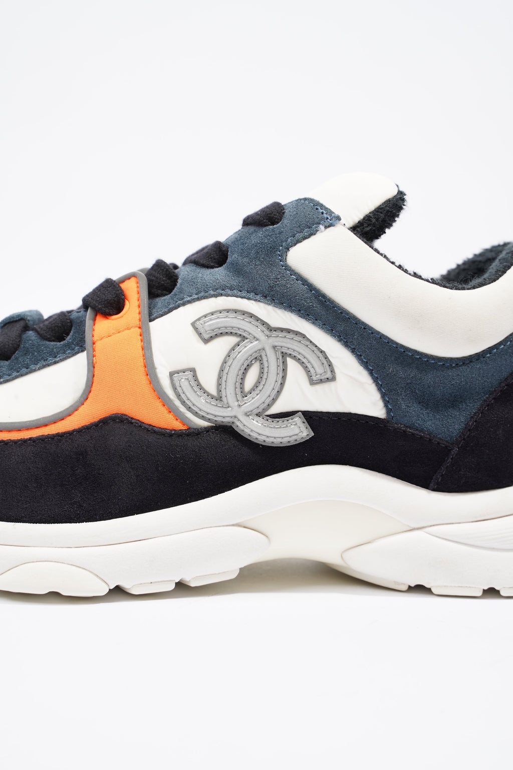 Chanel CC Logo Sneaker White / Black / Orange Suede EU 36 UK 3