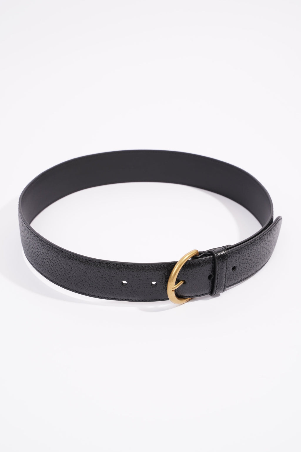 Gucci Buckle Belt Black Leather 75cm 30"