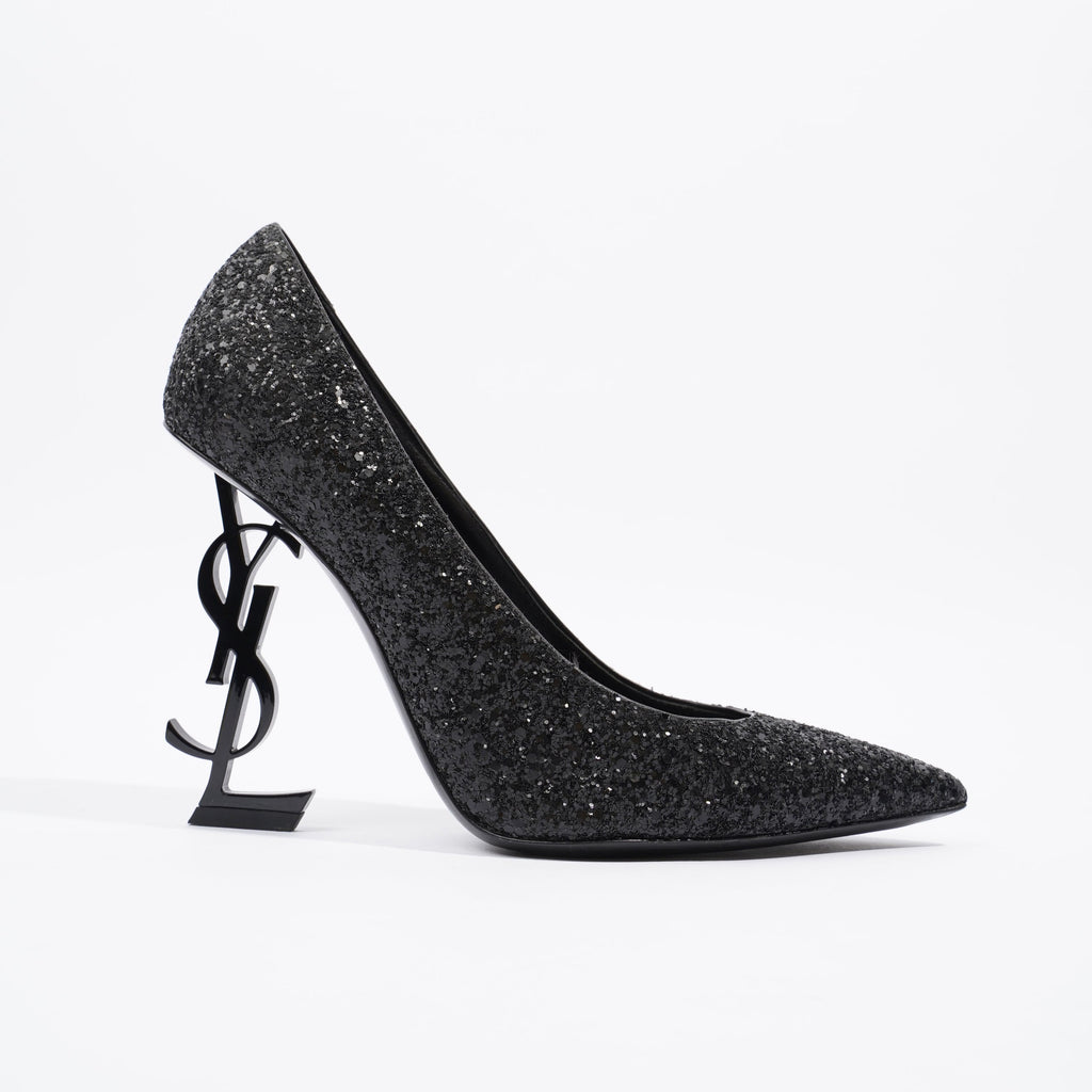 Saint Laurent Opyum Glitter Black Glitter EU 38.5 UK 5.5