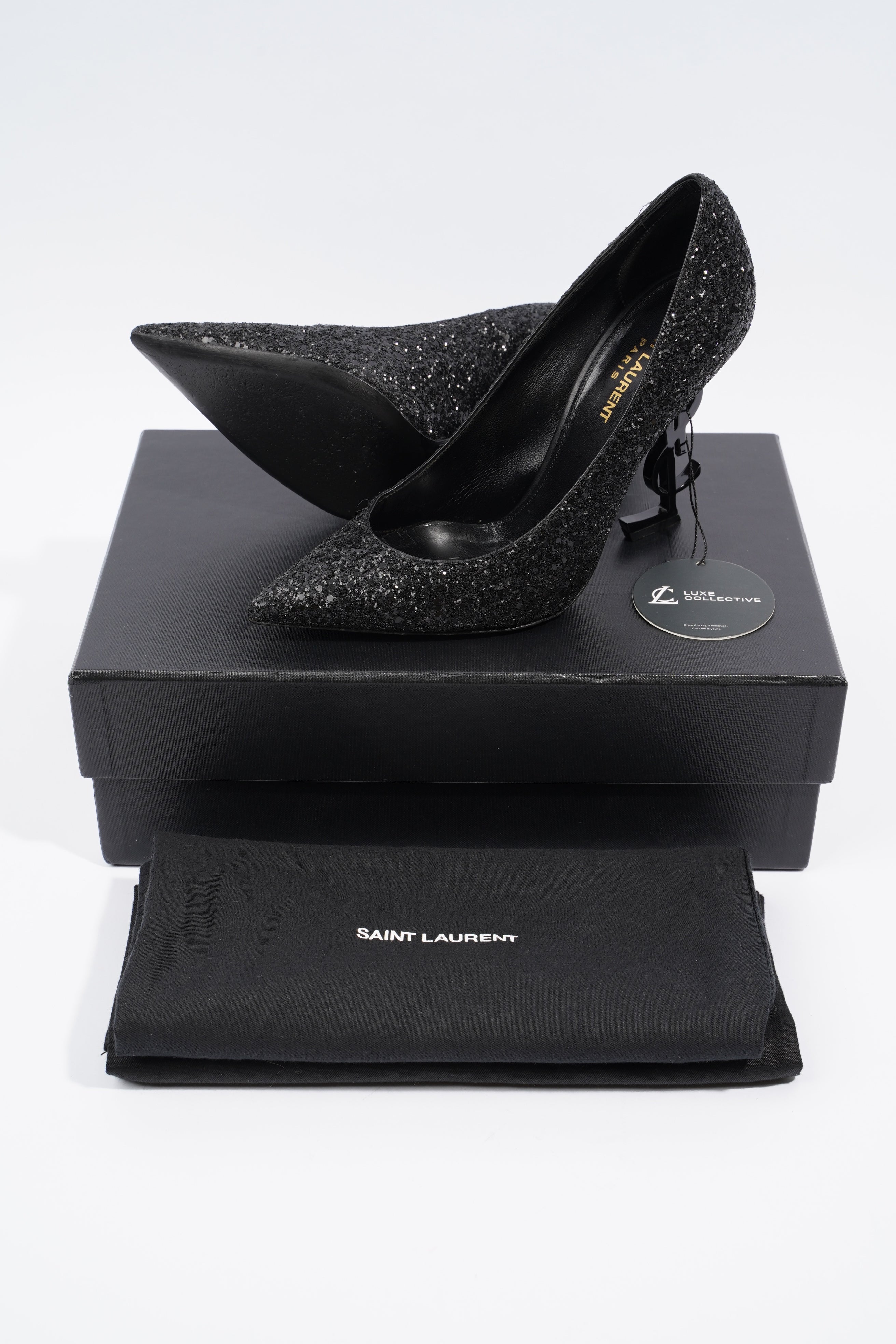 Saint Laurent Opyum Glitter Black Glitter EU 38.5 UK 5.5