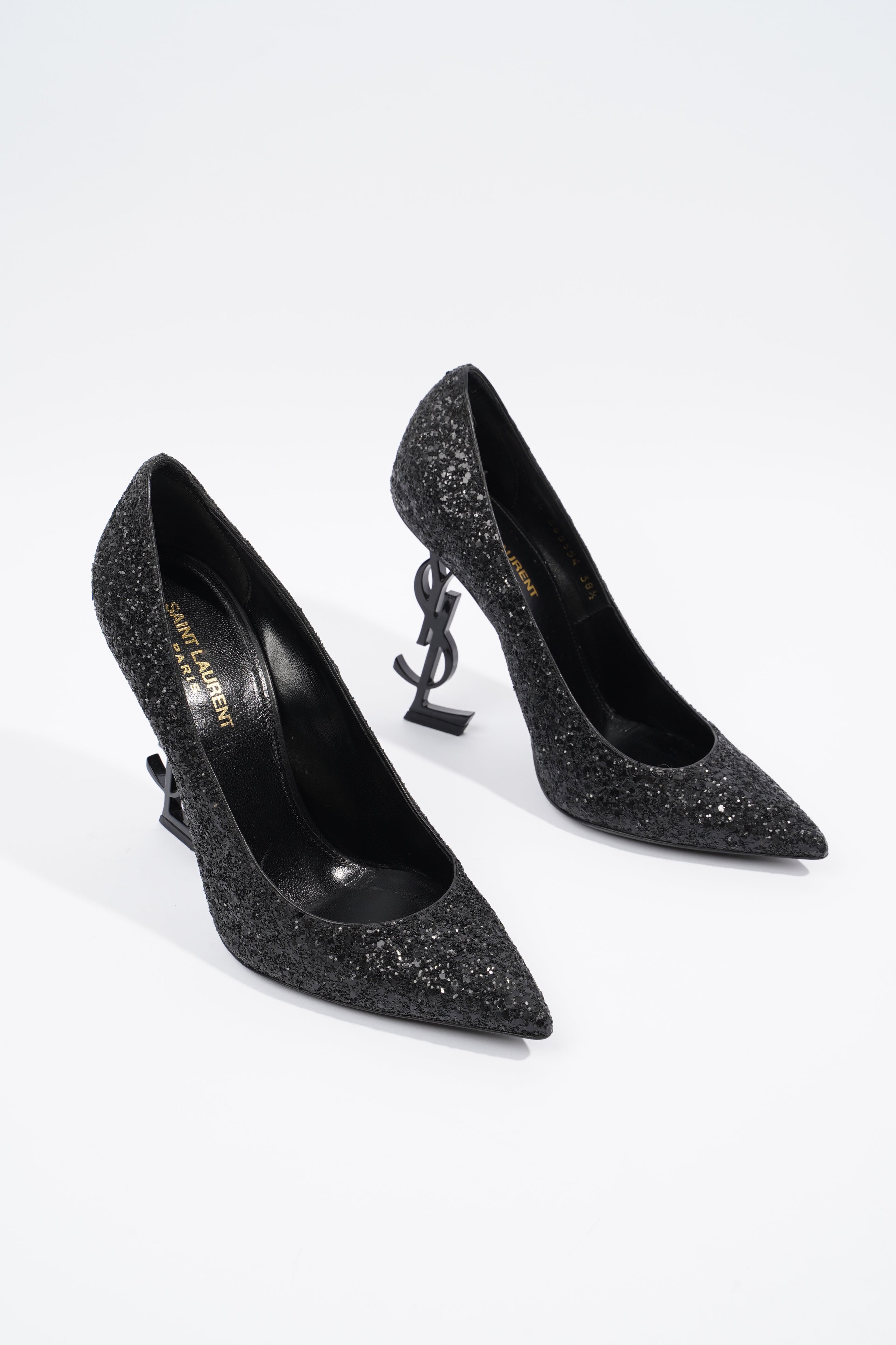 Saint Laurent Opyum Glitter Black Glitter EU 38.5 UK 5.5