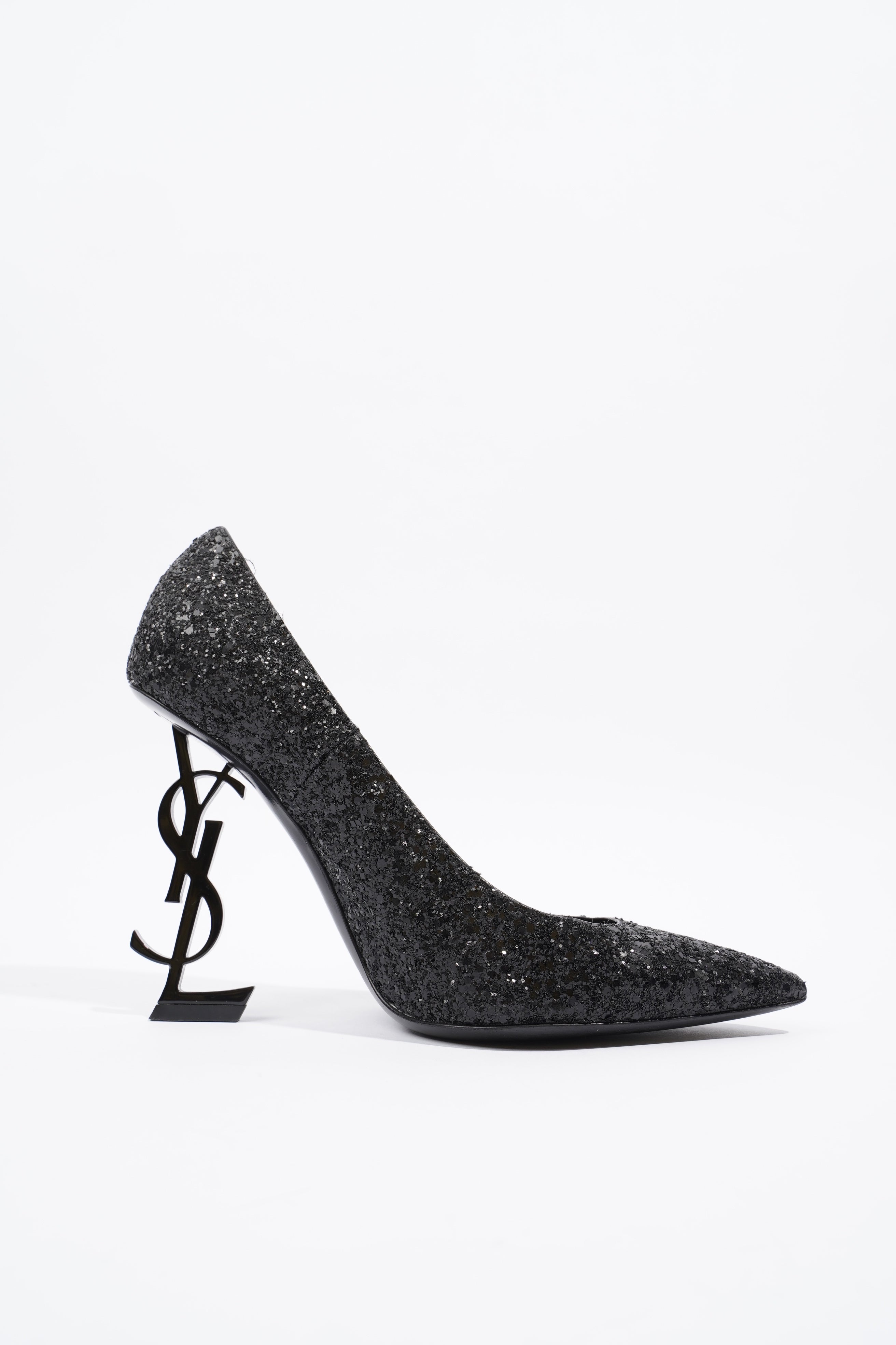 Saint Laurent Opyum Glitter Black Glitter EU 38.5 UK 5.5